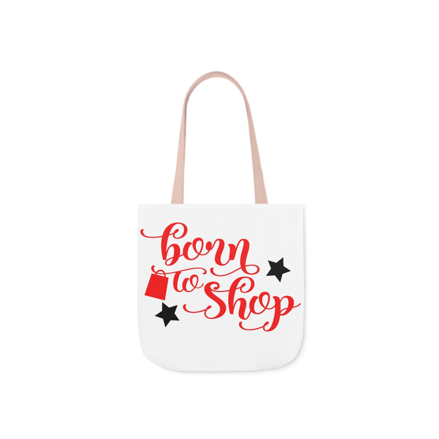 Born to Shop - Canvas Tote Bag, 5-Color Straps - Mother's Day