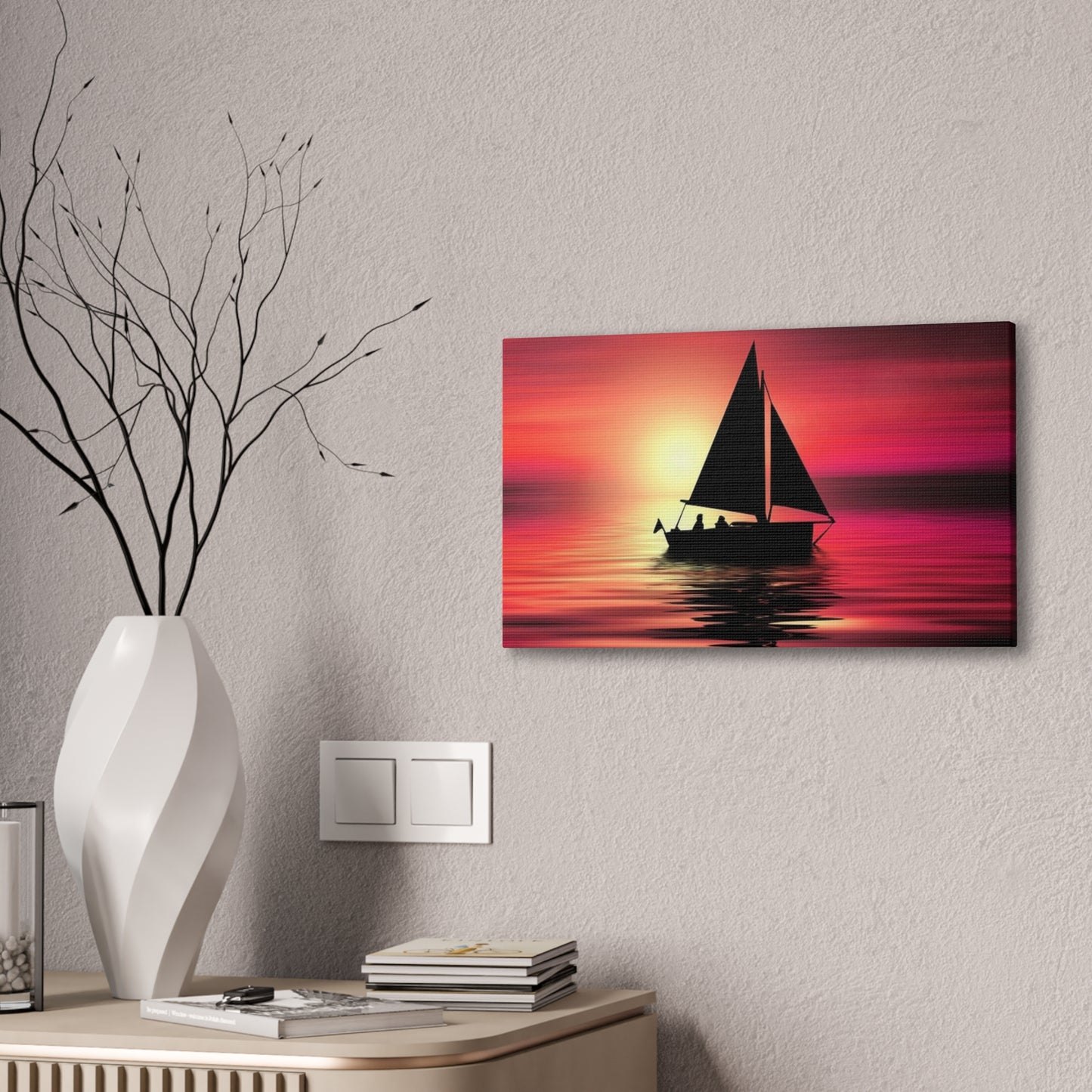 Sailing at Sunset - Canvas Stretched, 0.75"