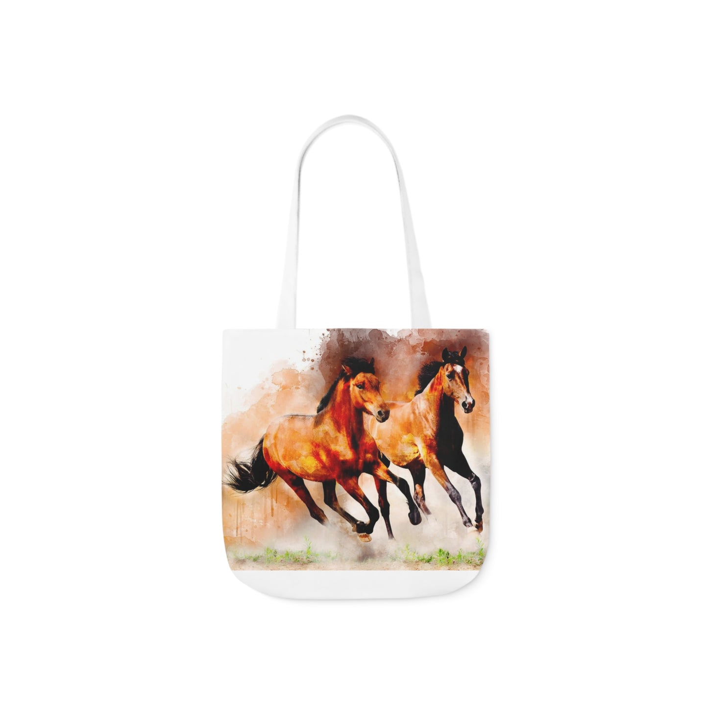 Horses - Canvas Tote Bag, 5-Color Straps