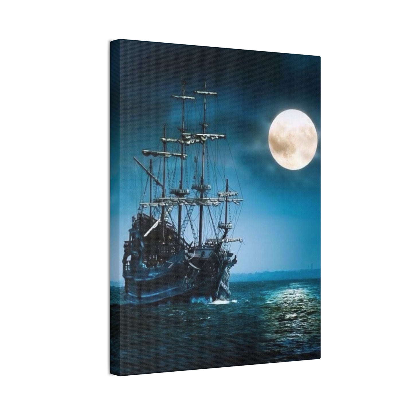 At Sea by Moonlight - Canvas Stretched, 0.75"