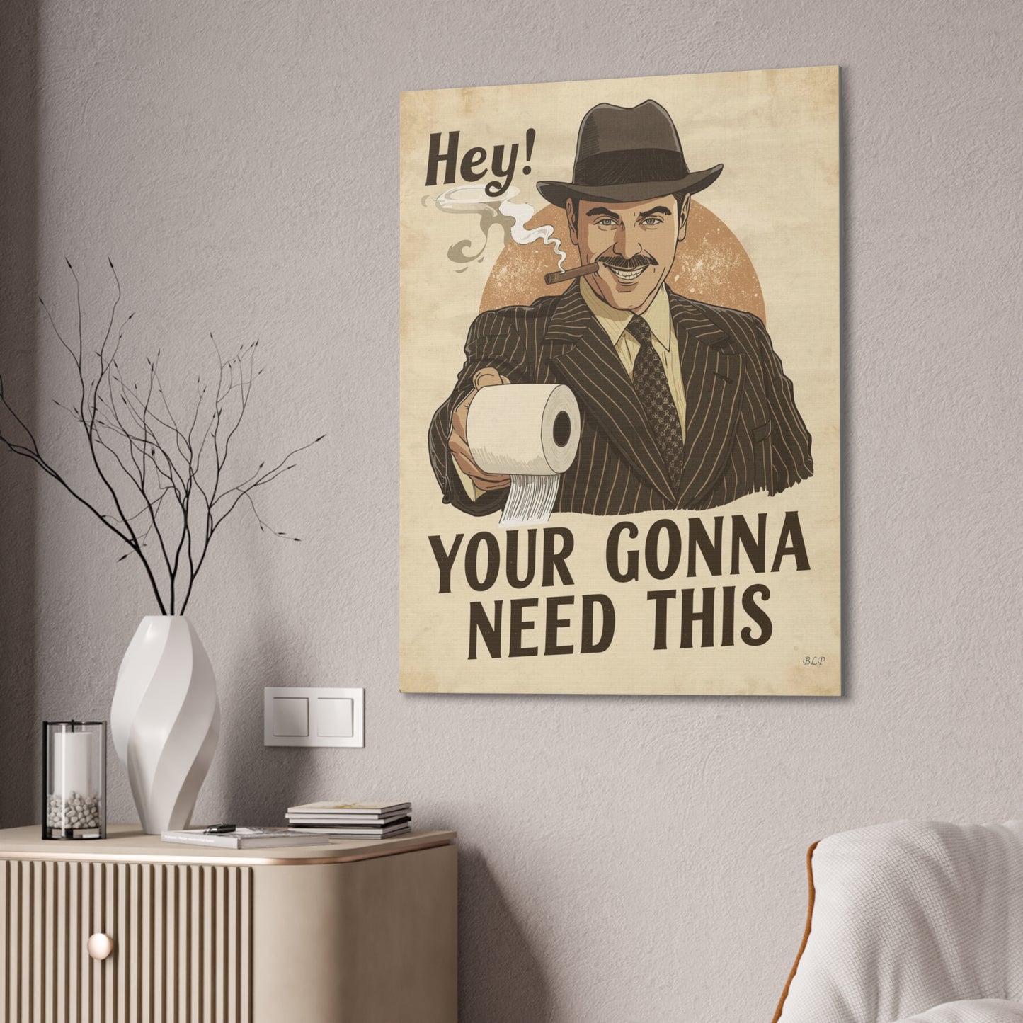 Gangster - Canvas Stretched, 0.75" - 2026 Wall Art - Bathroom Humor