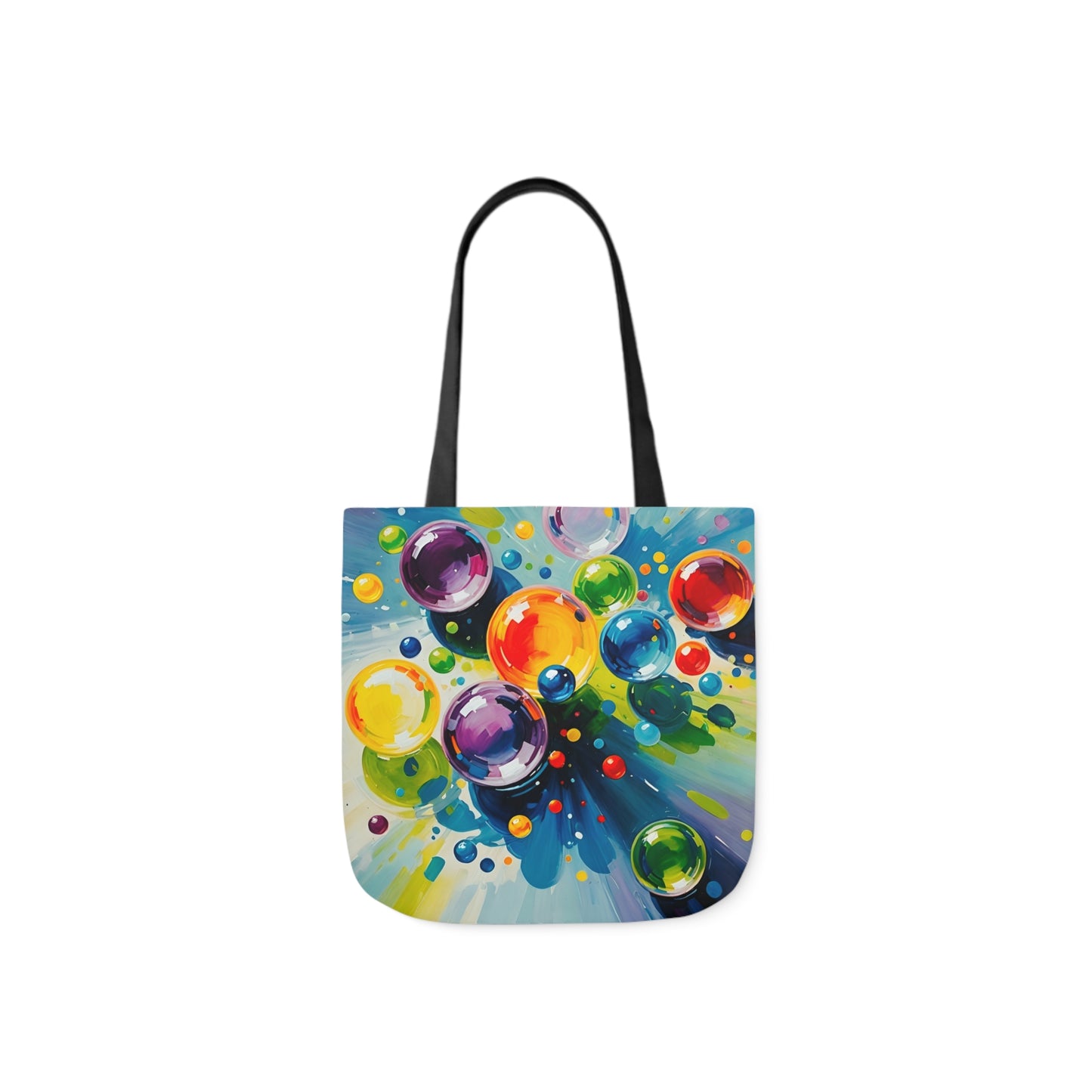 Colored Balls - Canvas Tote Bag, 5-Color Straps