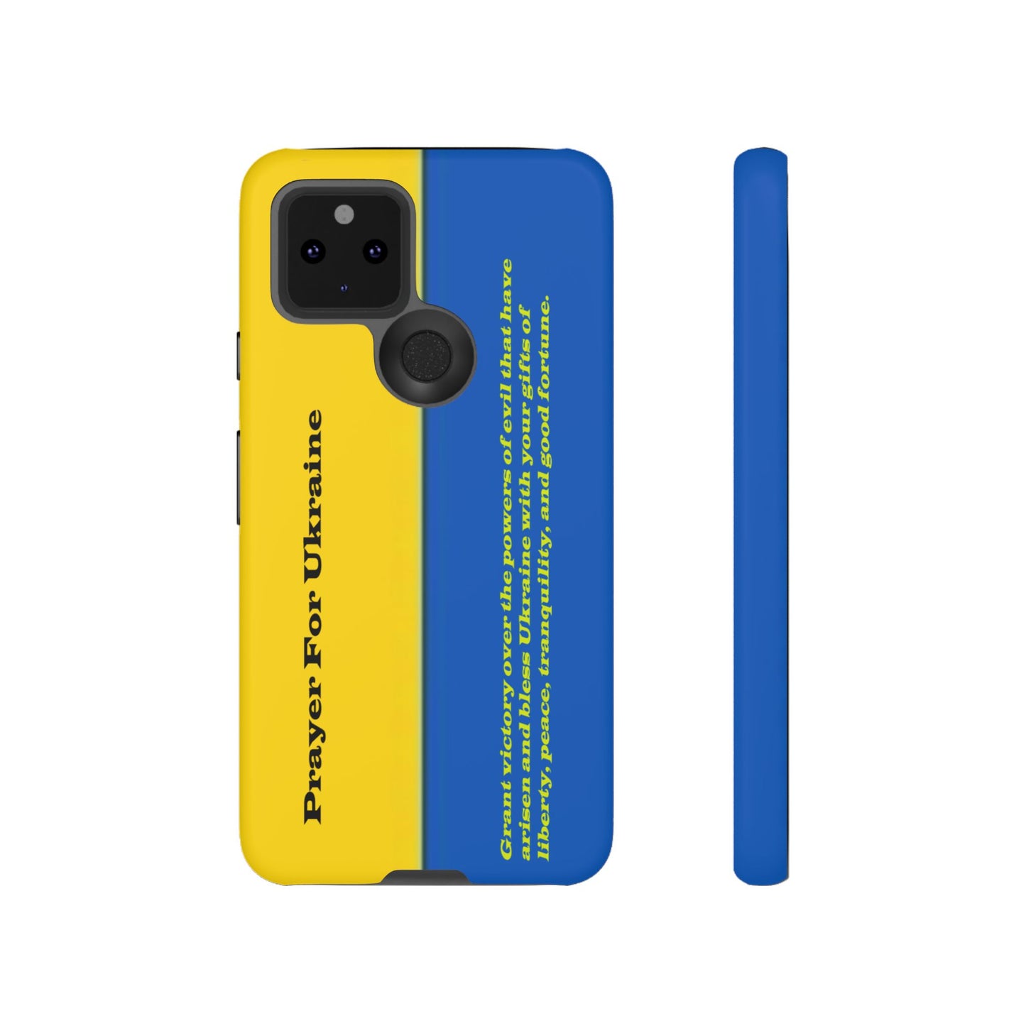 Flag of Ukraine with Prayer - Flag Phone Cases