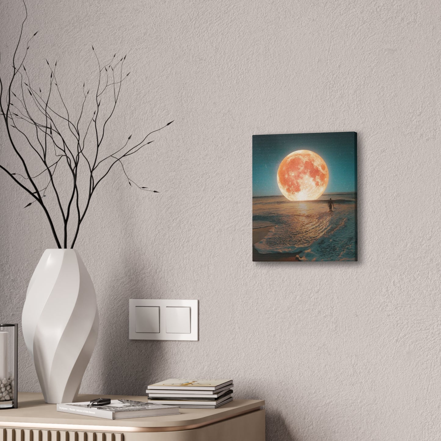 Moon on the water - Canvas Stretched, 0.75"