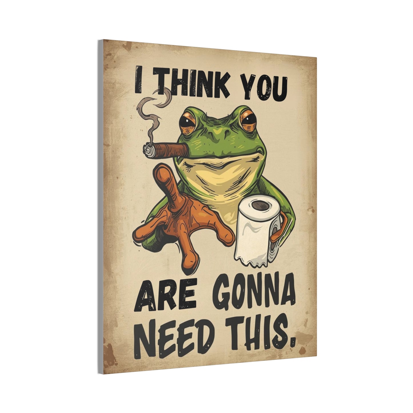 Frog - Canvas Stretched, 0.75" - 2026 Wall Art - Bathroom Humor