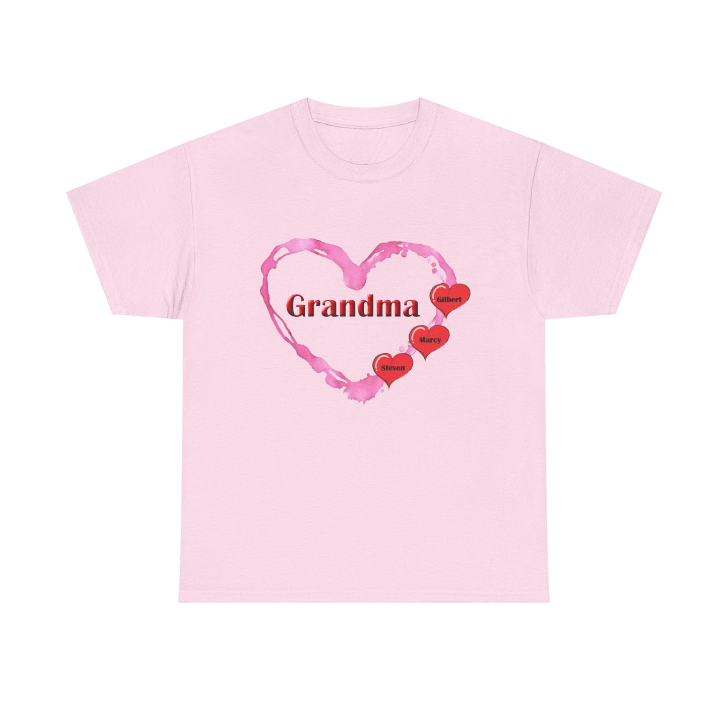 Grandma Love - Personalized - Unisex Heavy Cotton T-Shirt Mother's Day