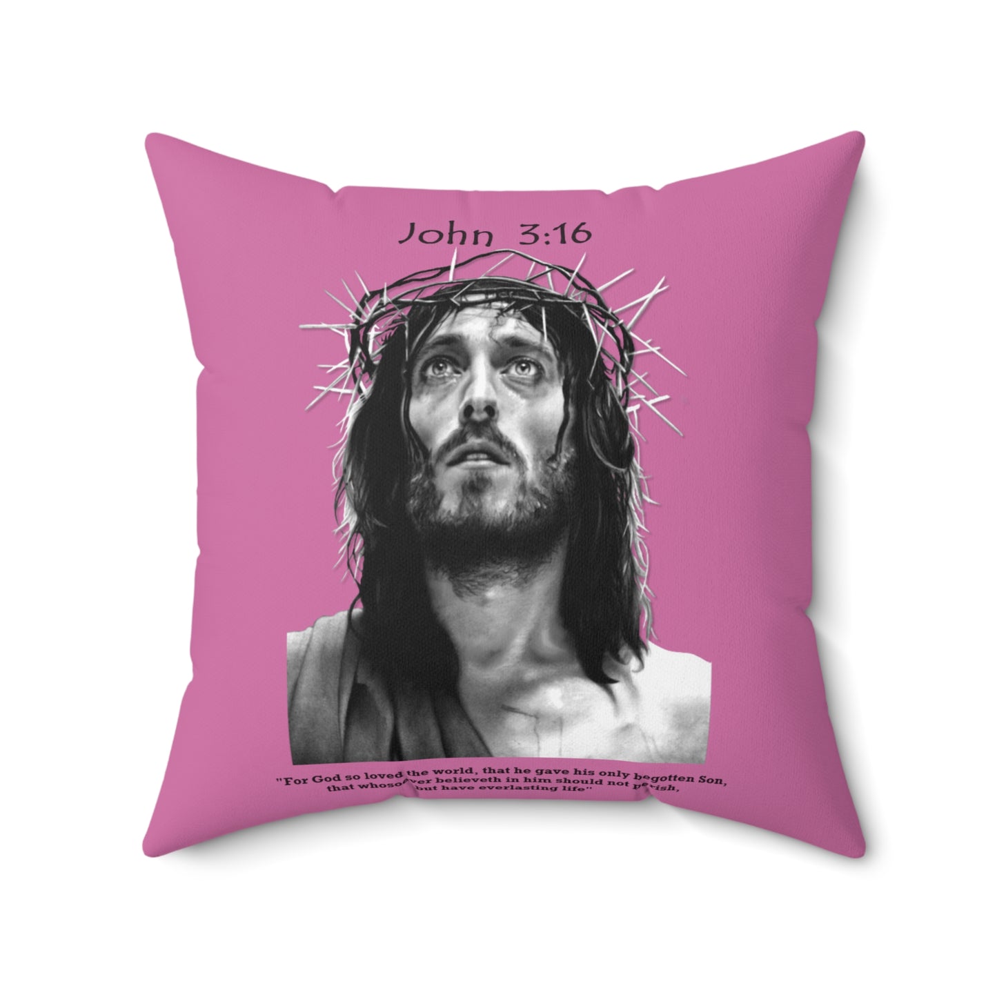 John 3:16 - Faux Suede Square Pillow - Easter