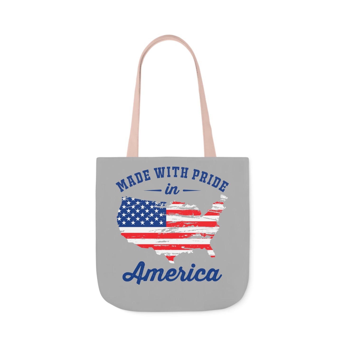 Made with Pride - Canvas Tote Bag, 5-Color Straps - Patriotic