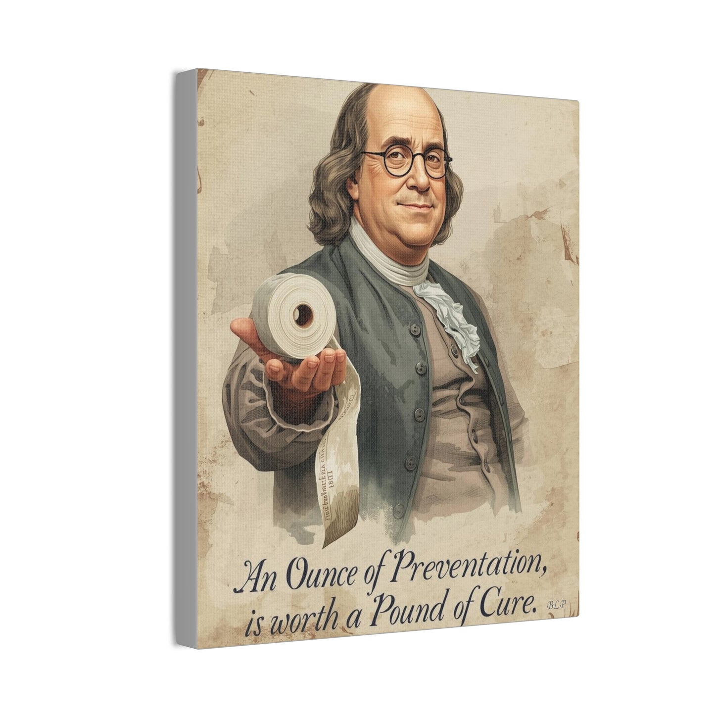 Franklin - Canvas Stretched, 0.75" - 2026 Wall Art - Bathroom Humor