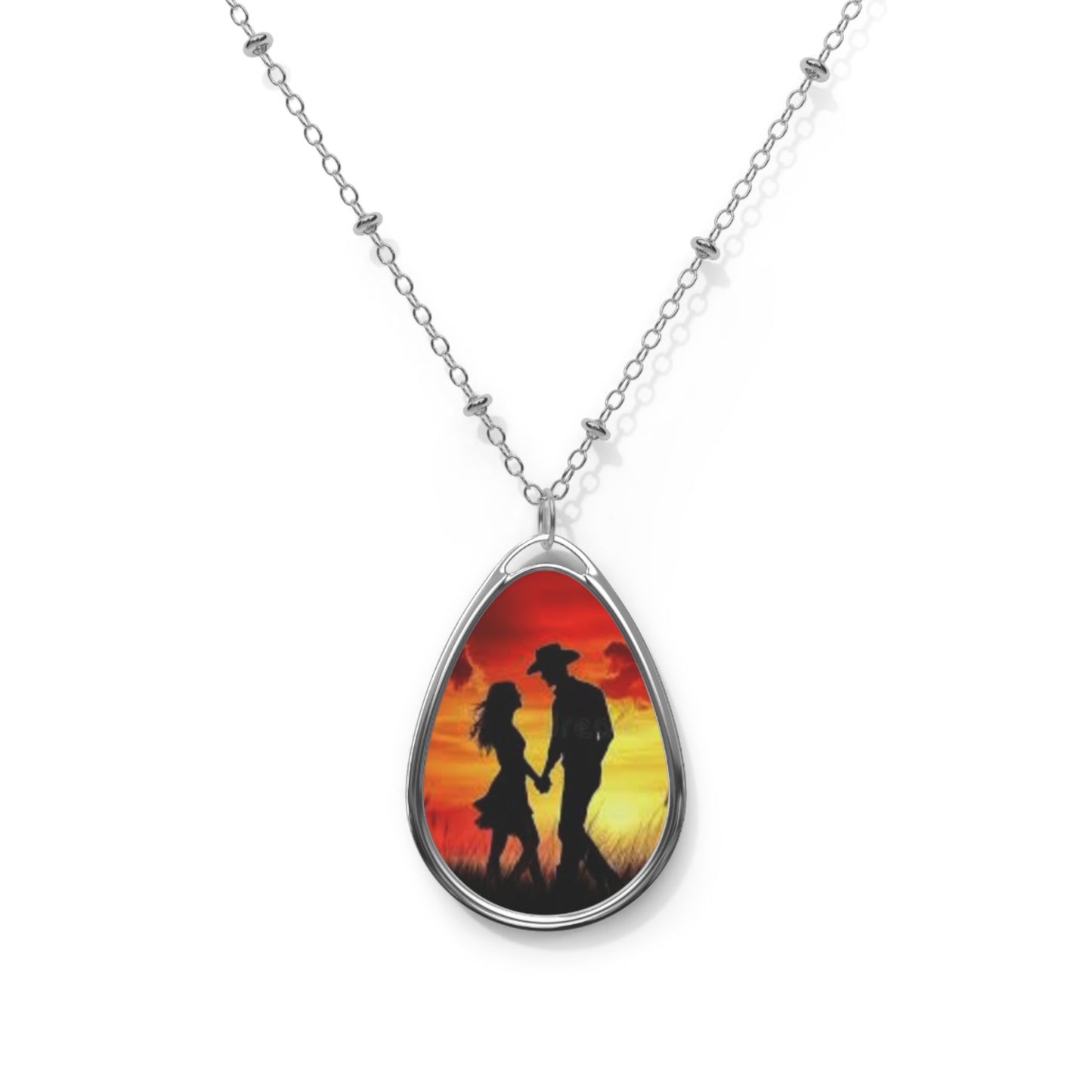 Cowboy love - Oval Necklace- Mother's Day - Jewelry