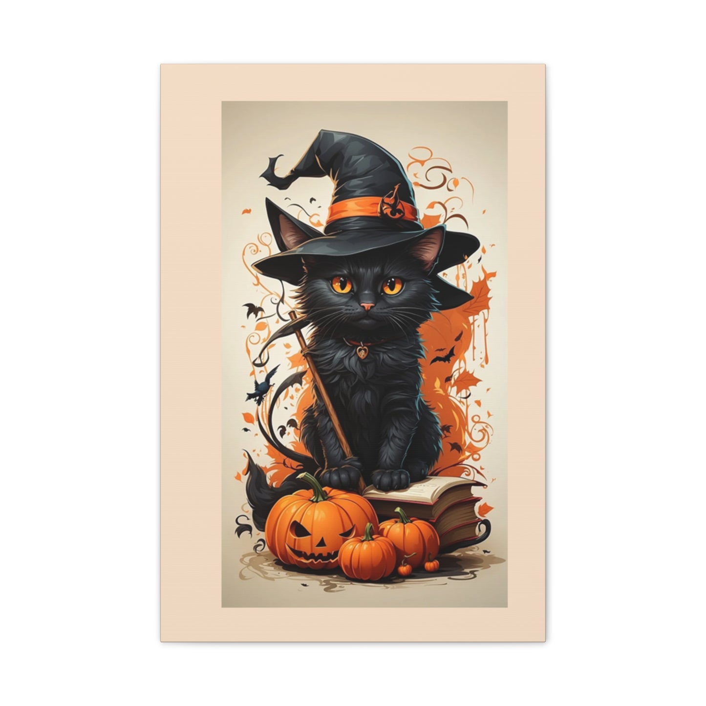 Black Cat - Canvas Stretched, 0.75" - Halloween