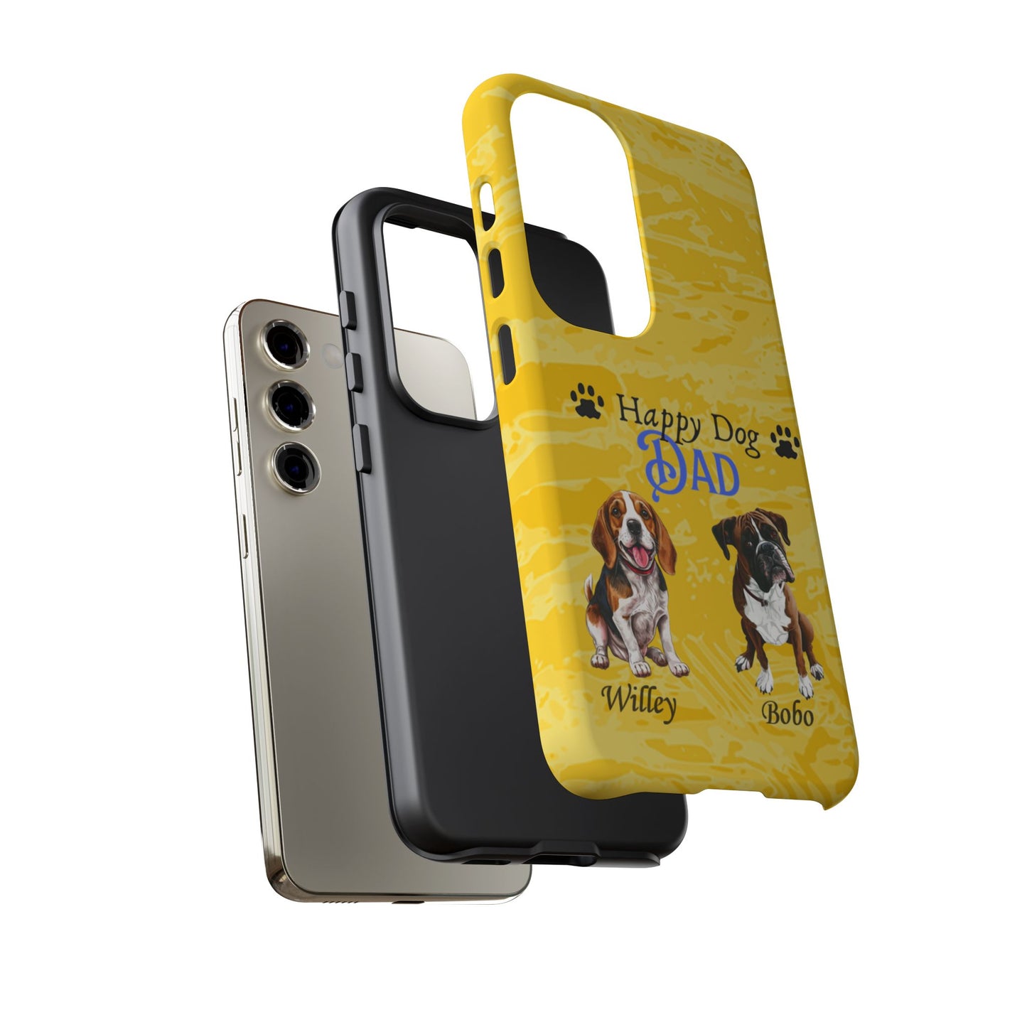 Happy Dog Dad - Personalized - Whimsical Phone Cases - Father's Day