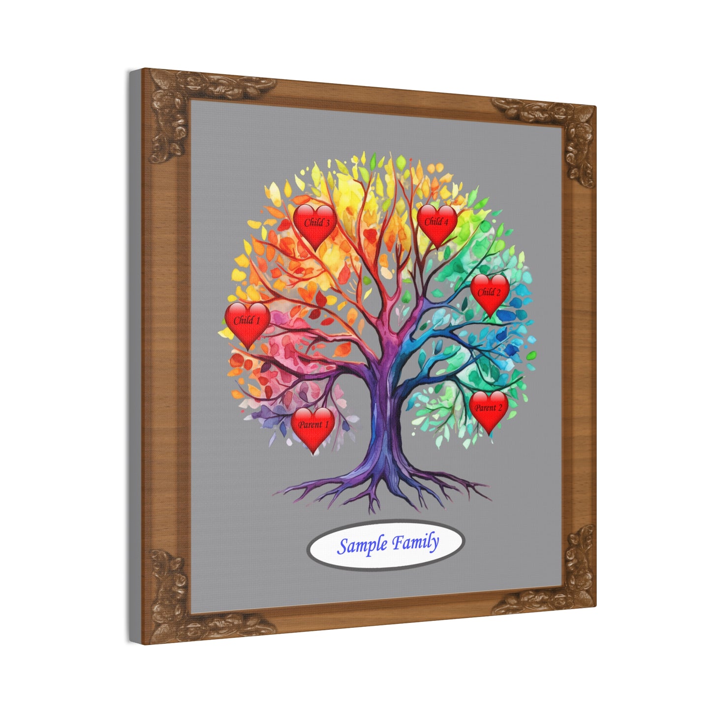 Family Tree - Personalized - Canvas Stretched, 0.75" - Mother's Day - Father's Day