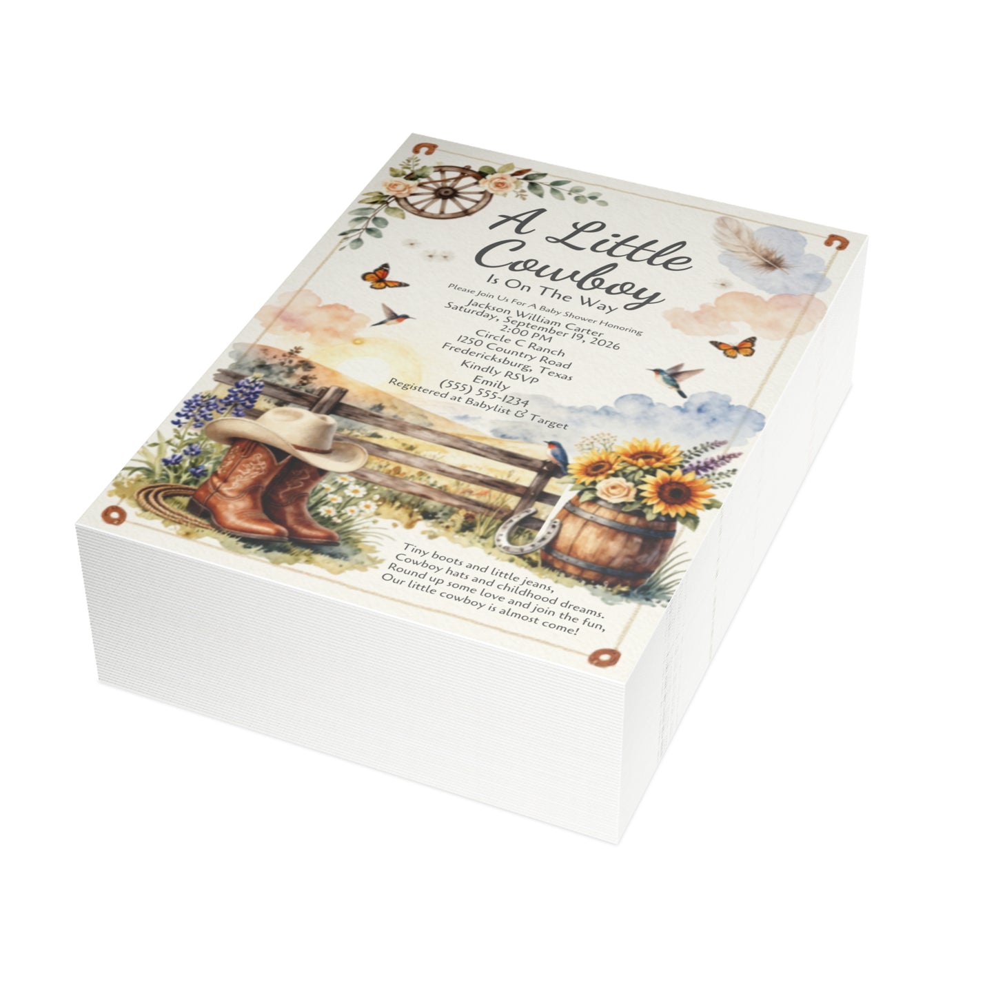 Little Cowboy - Postcard Bundles (envelopes included)