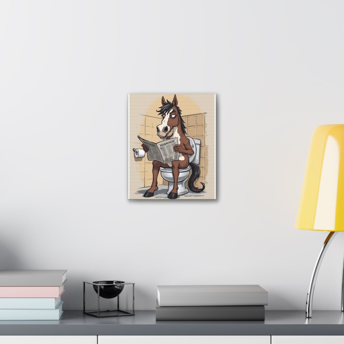 Horse on the can - Canvas Stretched, 0.75" - Wall Art 2026 - Bathroom Humor