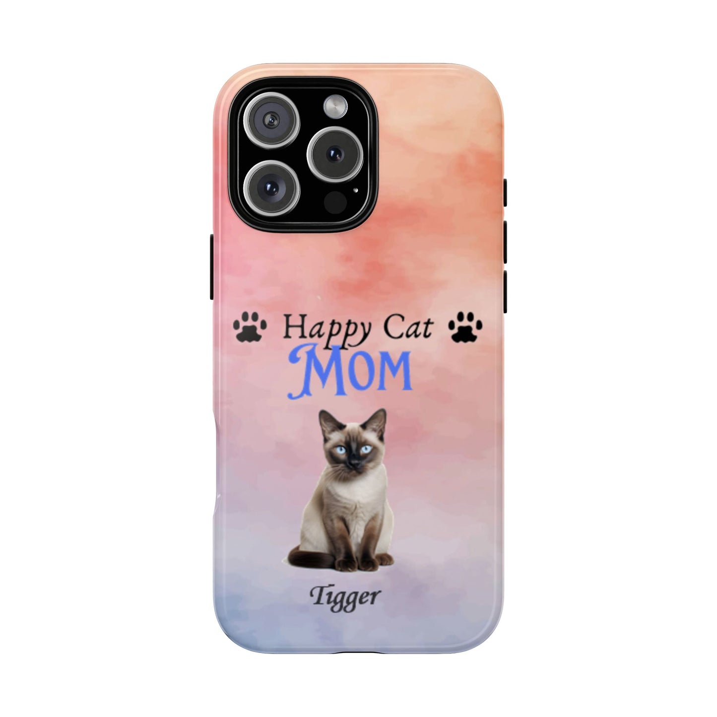 Happy Cat Mom - Personalized - Whimsical Phone Cases - Mother's Day