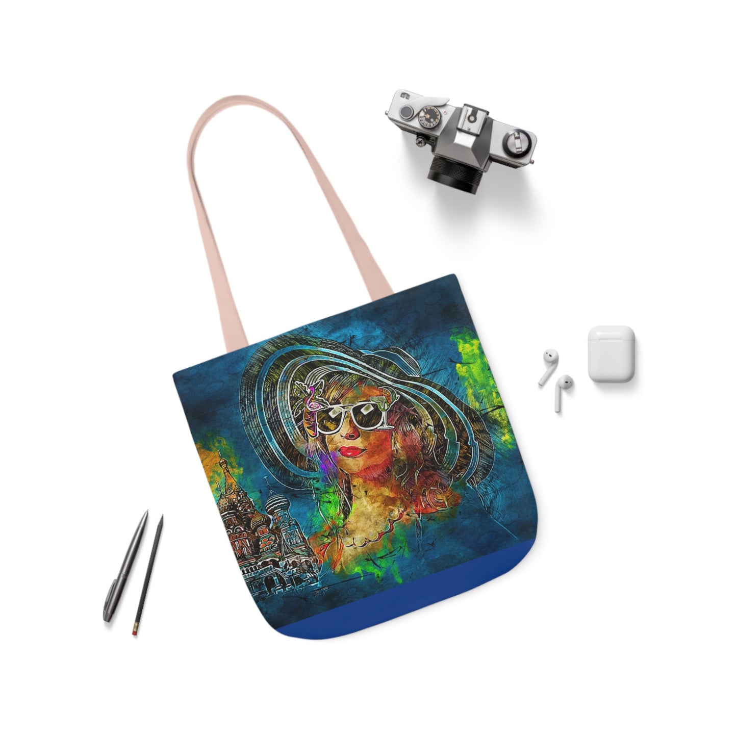 Russian Woman - Canvas Tote Bag, 5-Color Straps