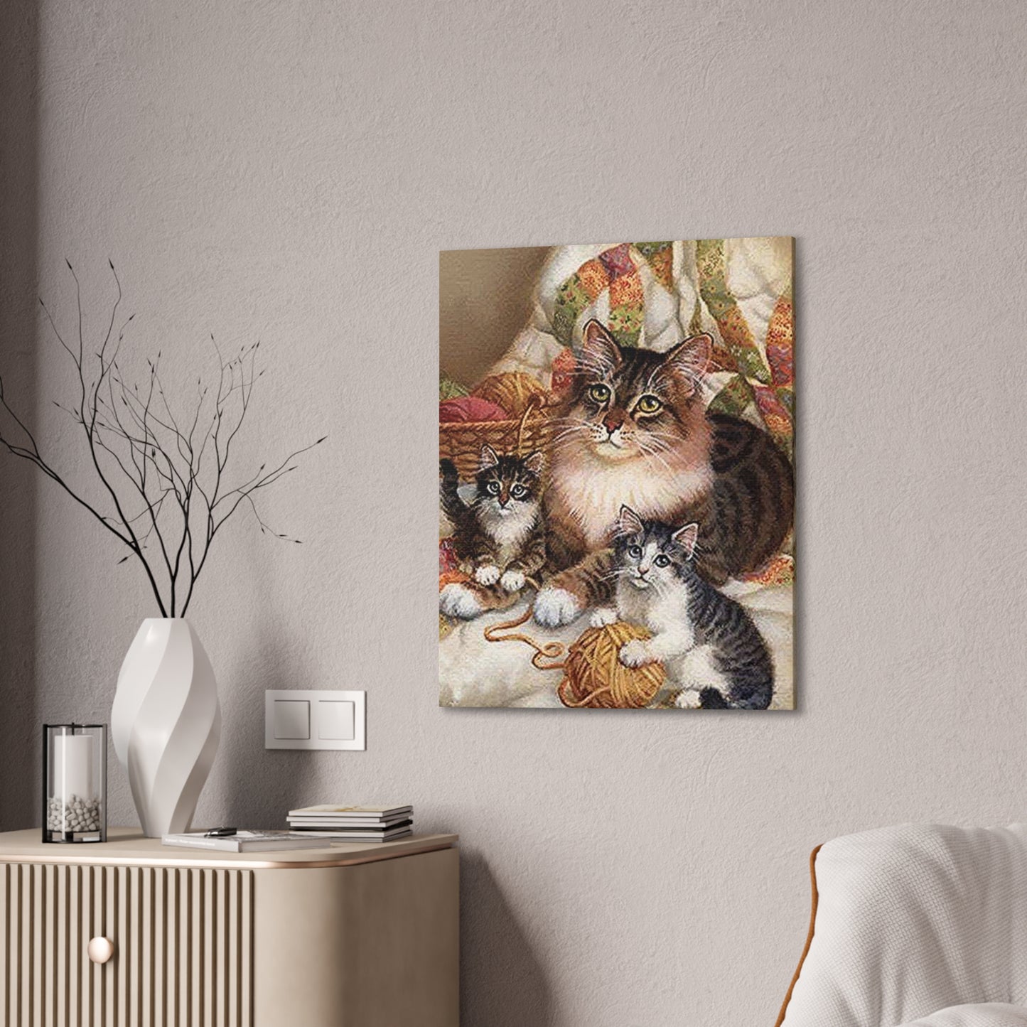 Kitty Family - Canvas Stretched, 0.75"