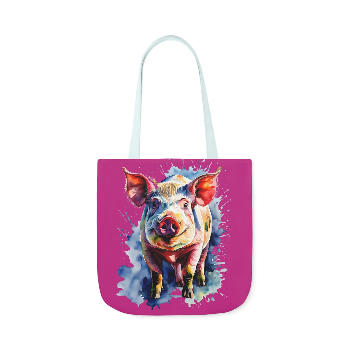 Arnold the Pig - Canvas Tote Bag, 5-Color Straps