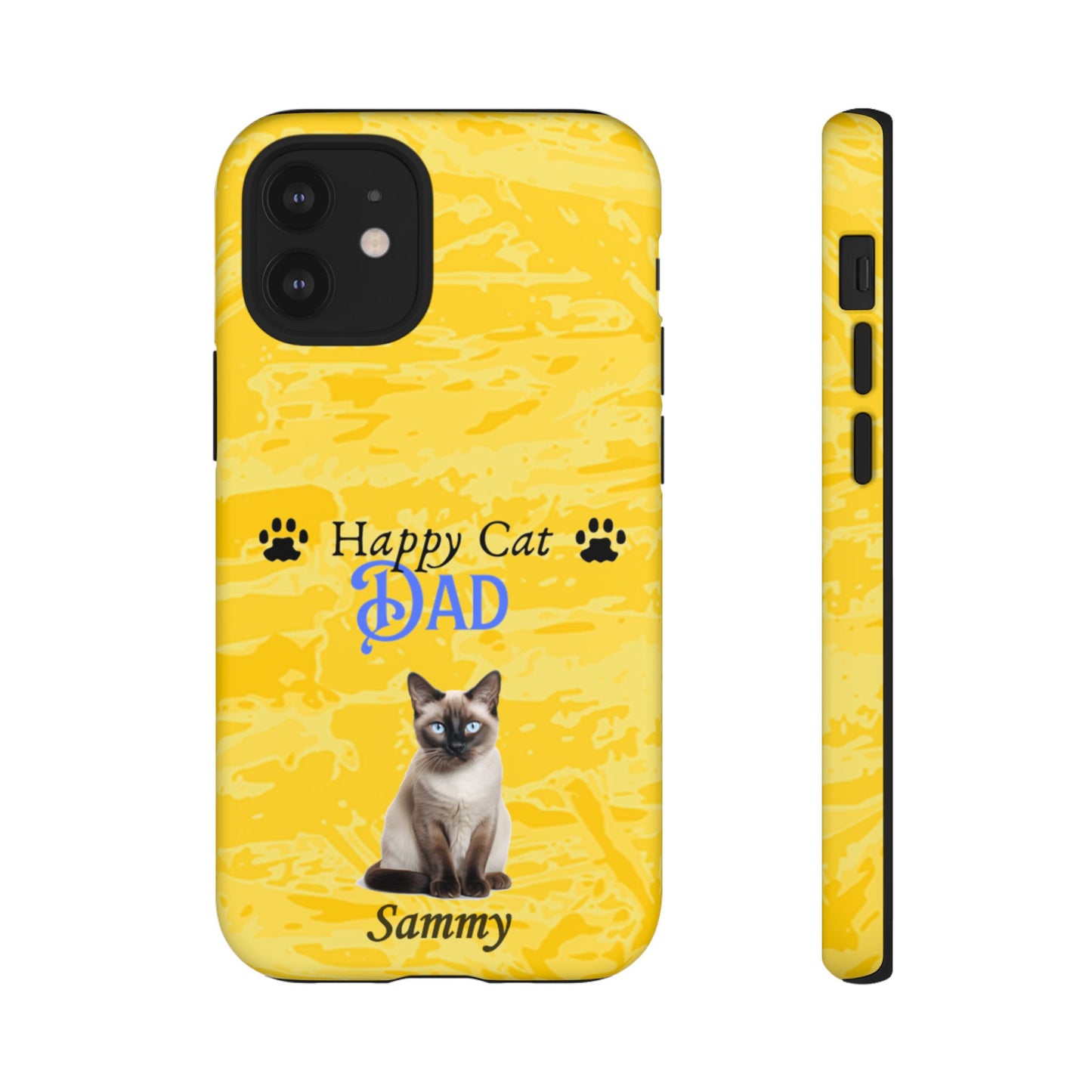 Happy Cat Dad - Personalized - Whimsical Phone Cases - Father's Day