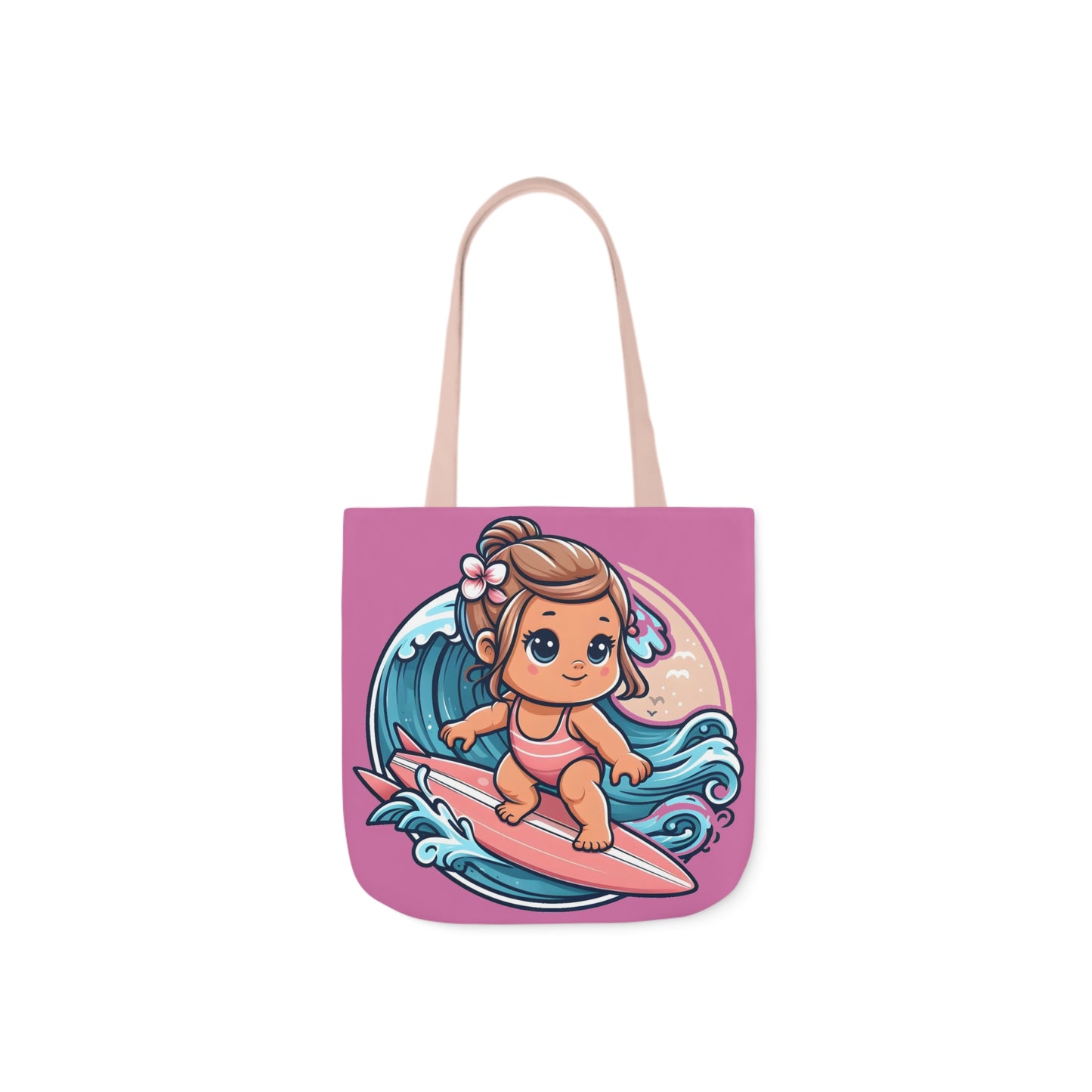 Little Surfer - Canvas Tote Bag, 5-Color Straps