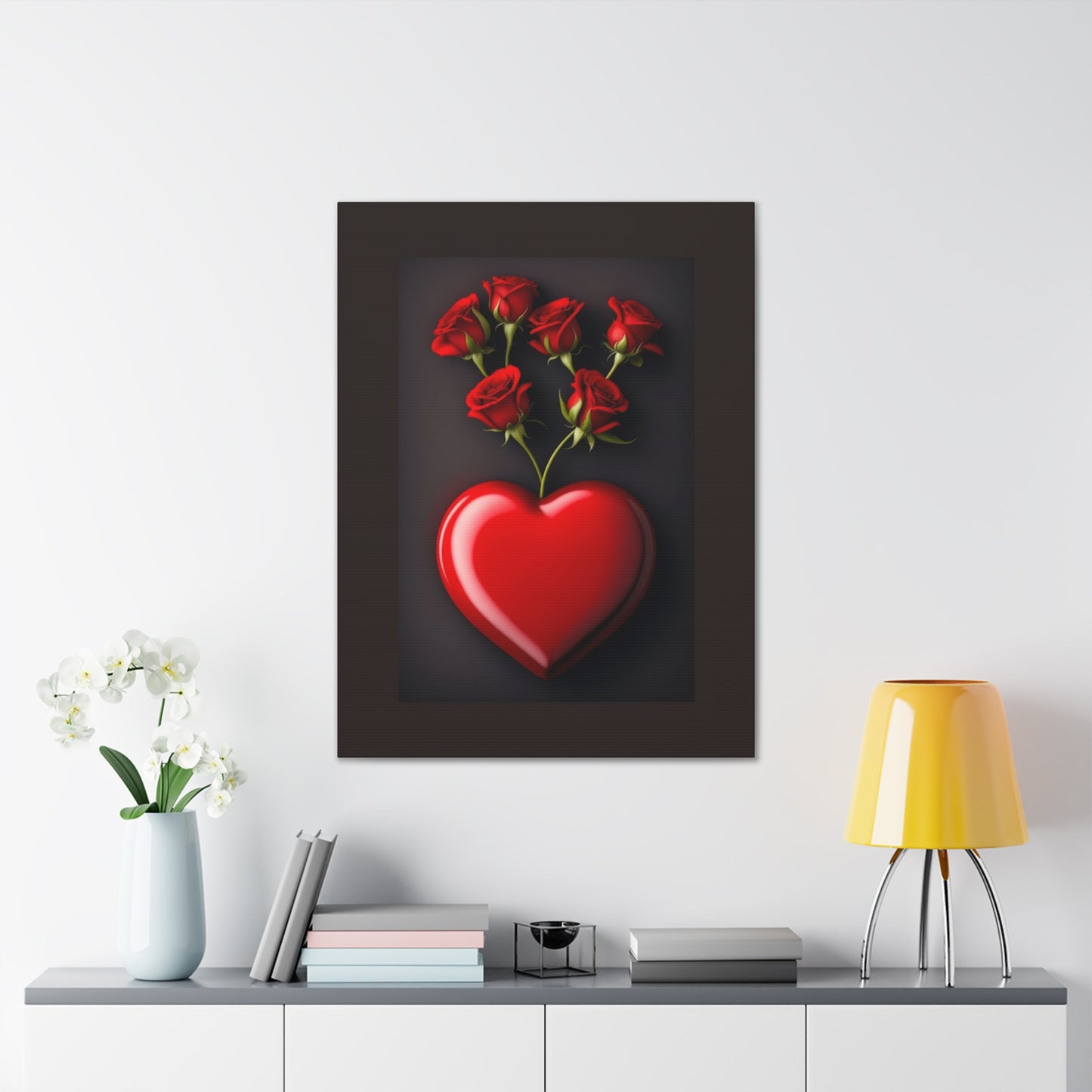 Heart and Roses - Canvas Stretched, 0.75" - Mother's Day