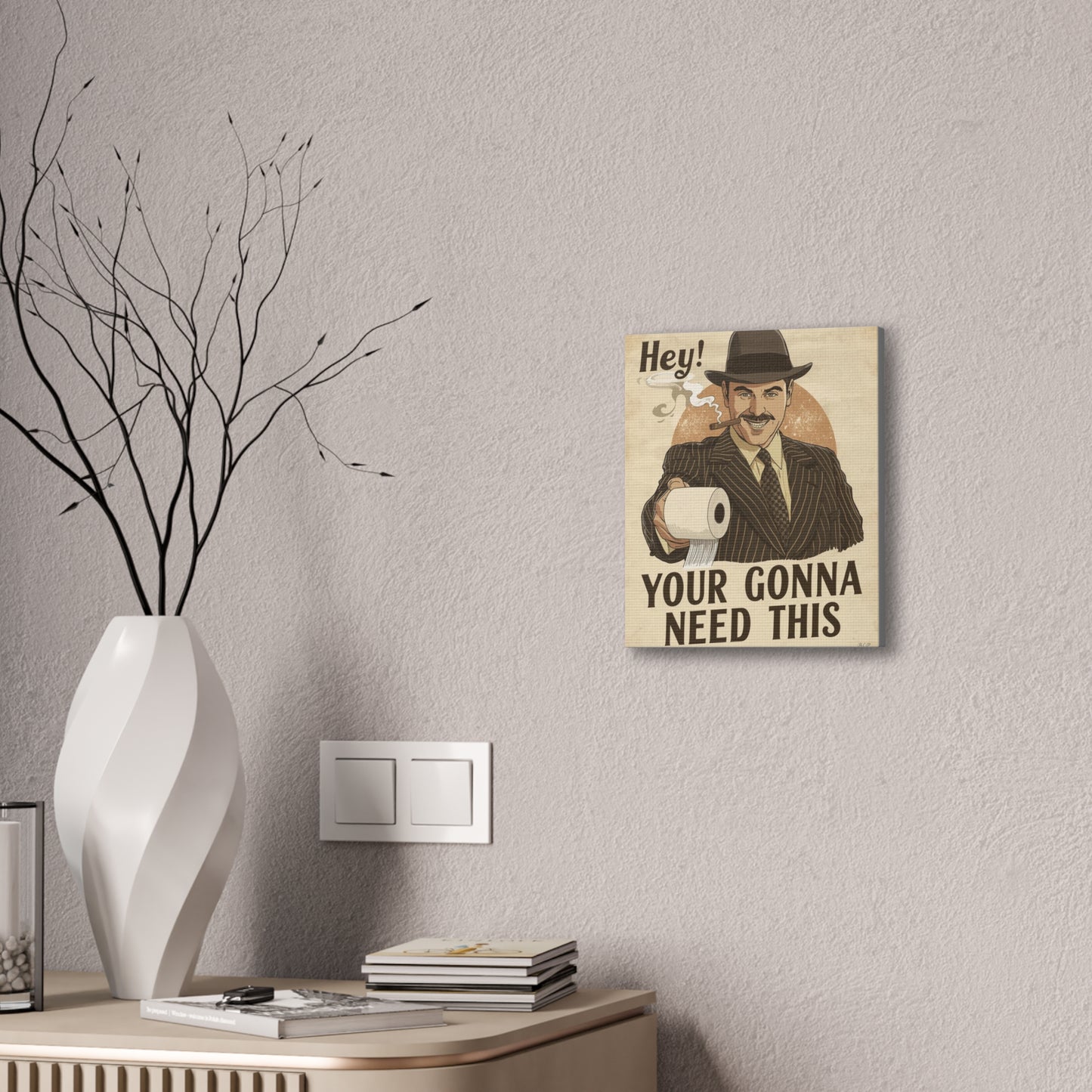 Gangster - Canvas Stretched, 0.75" - 2026 Wall Art - Bathroom Humor