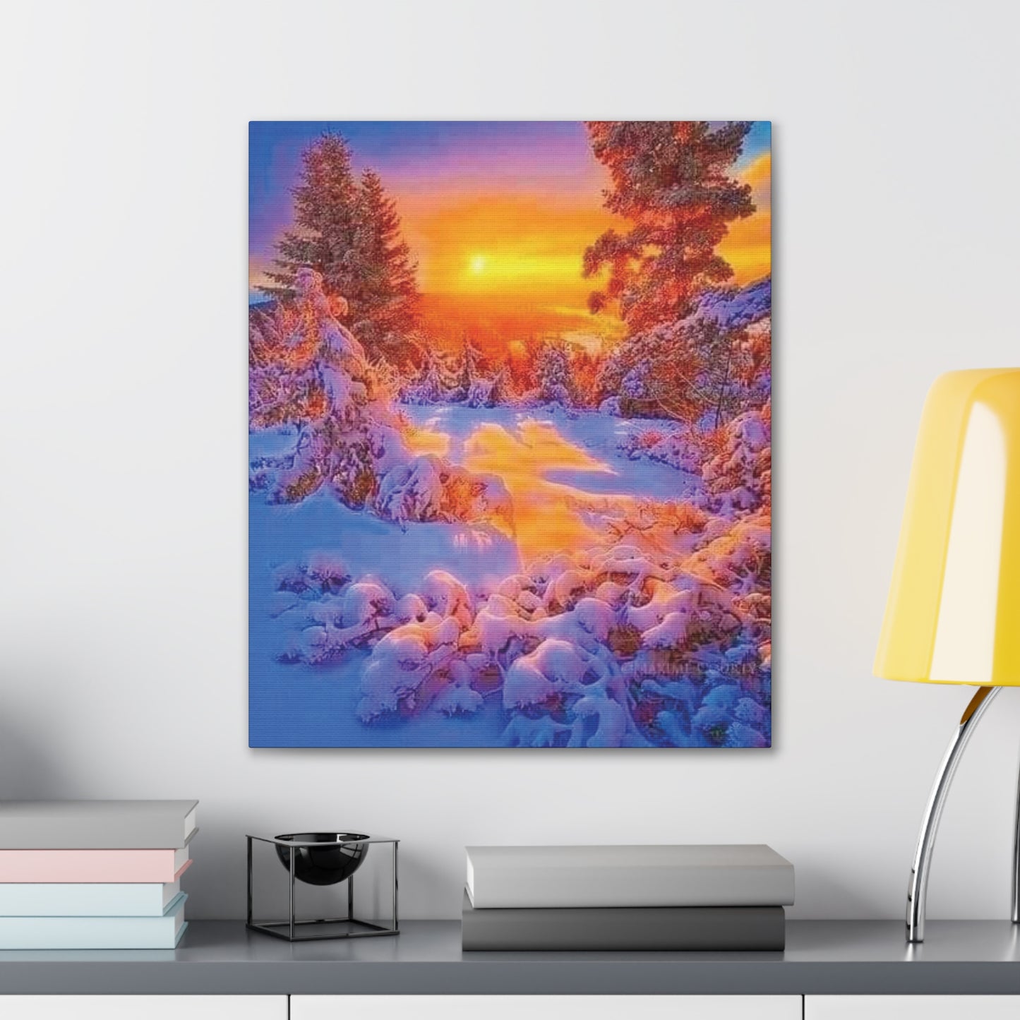 Winter Sunset - Canvas Stretched, 0.75"