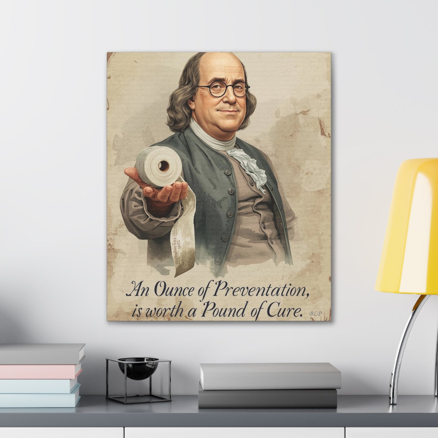 Franklin - Canvas Stretched, 0.75" - 2026 Wall Art - Bathroom Humor