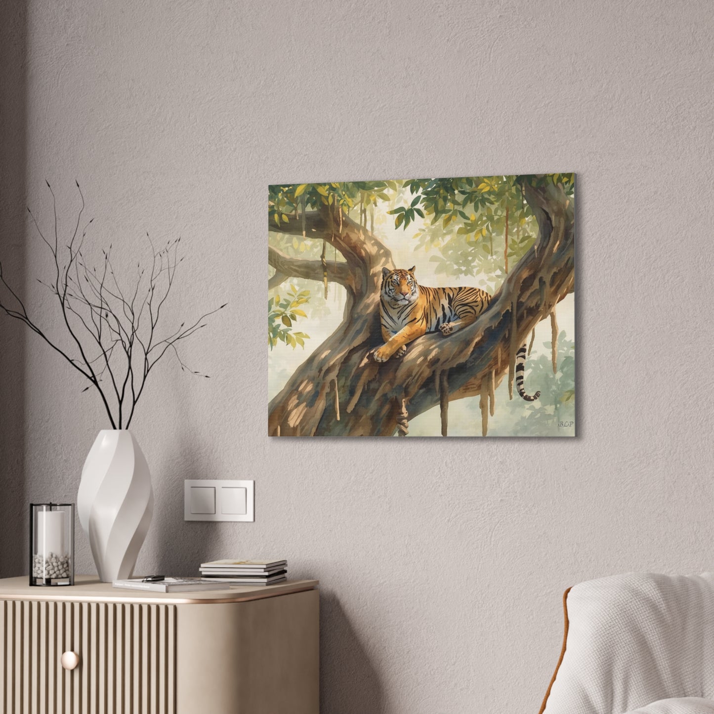 Tiger Lounging - Canvas Stretched, 0.75" - 2026 Wall Art - Animals