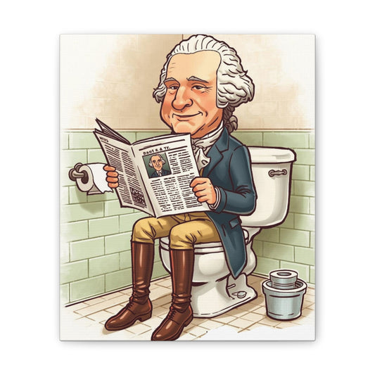 George on the pot - Canvas Stretched, 0.75" - Wall Art 2026 - Bathroom Humor