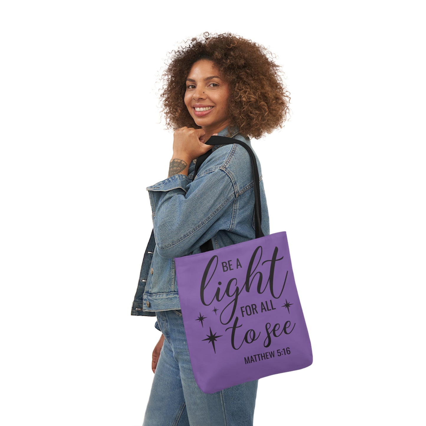 Be a light - Canvas Tote Bag, 5-Color Straps - Religion