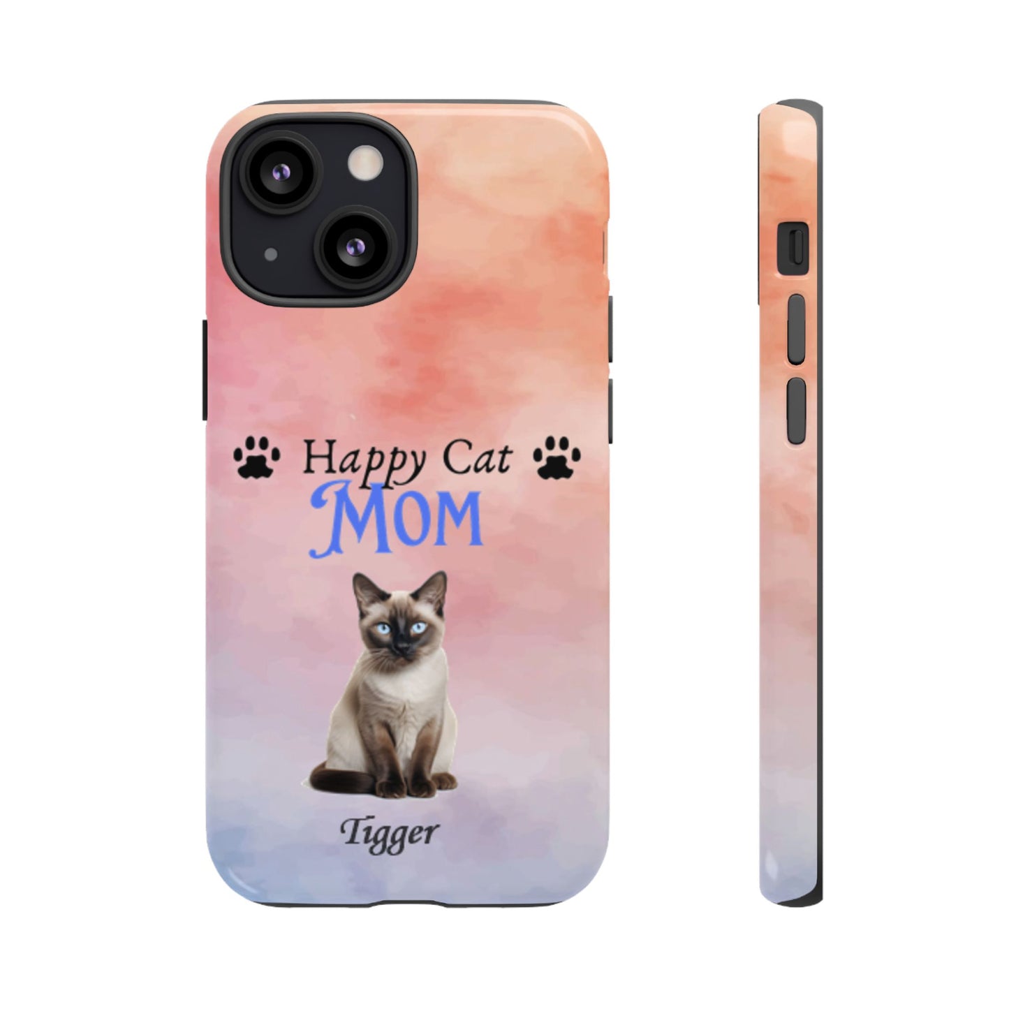 Happy Cat Mom - Personalized - Whimsical Phone Cases - Mother's Day