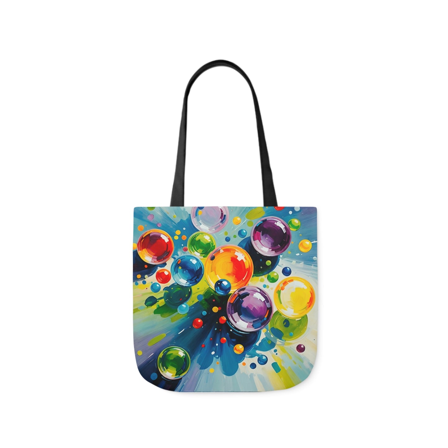 Colored Balls - Canvas Tote Bag, 5-Color Straps