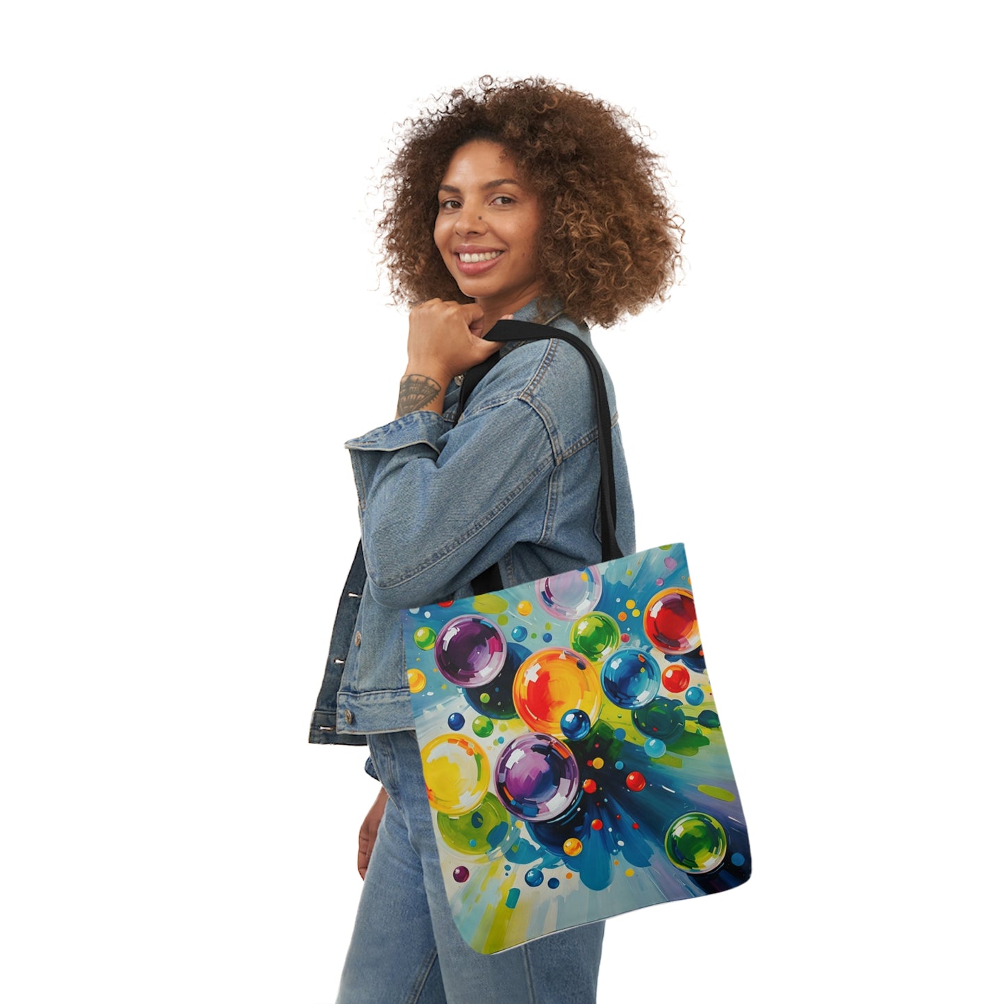 Colored Balls - Canvas Tote Bag, 5-Color Straps