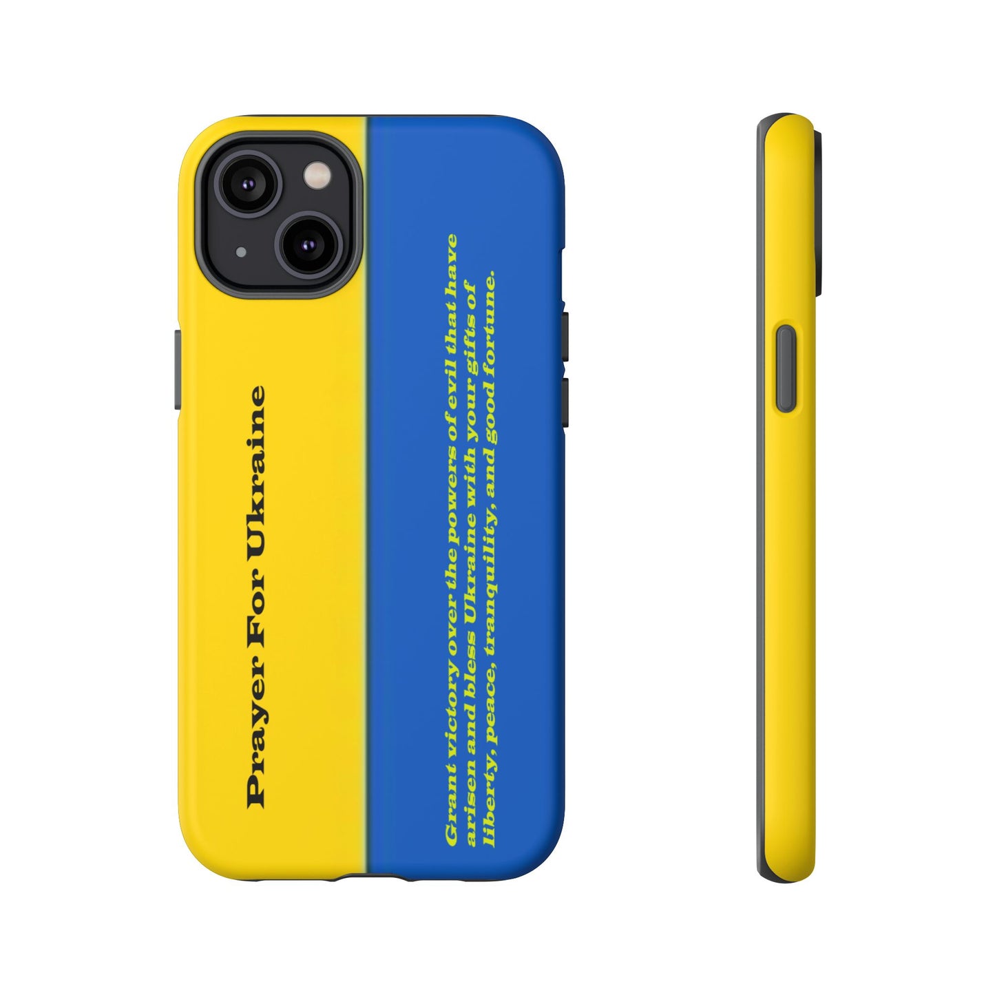 Flag of Ukraine with Prayer - Flag Phone Cases