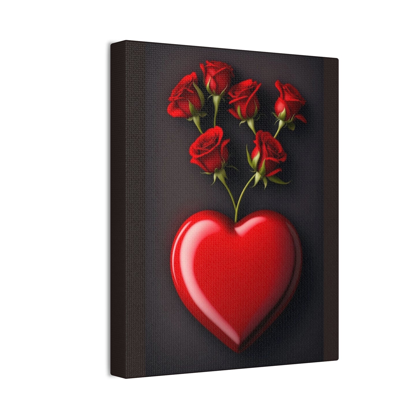 Heart and Roses - Canvas Stretched, 0.75" - Mother's Day