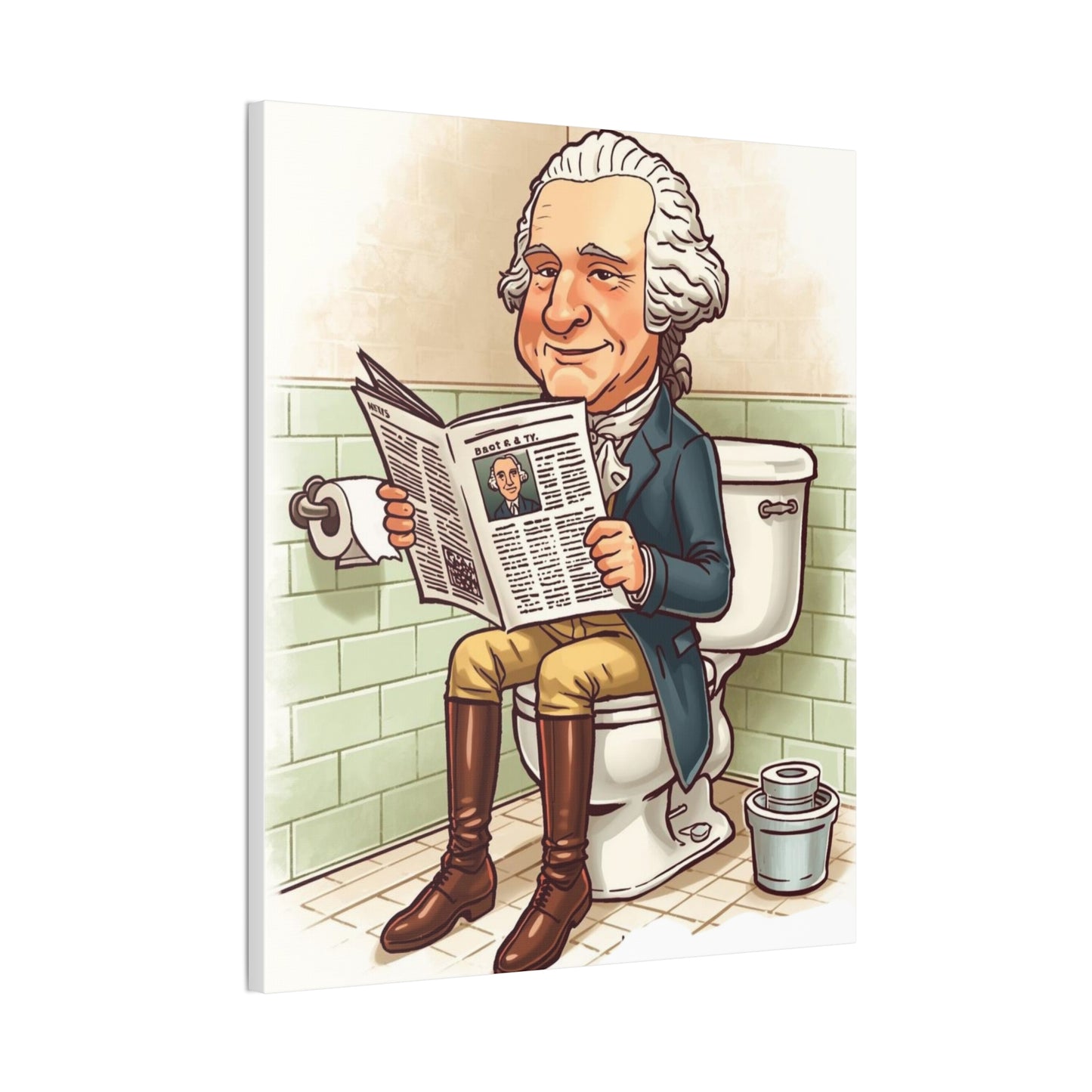 George on the pot - Canvas Stretched, 0.75" - Wall Art 2026 - Bathroom Humor