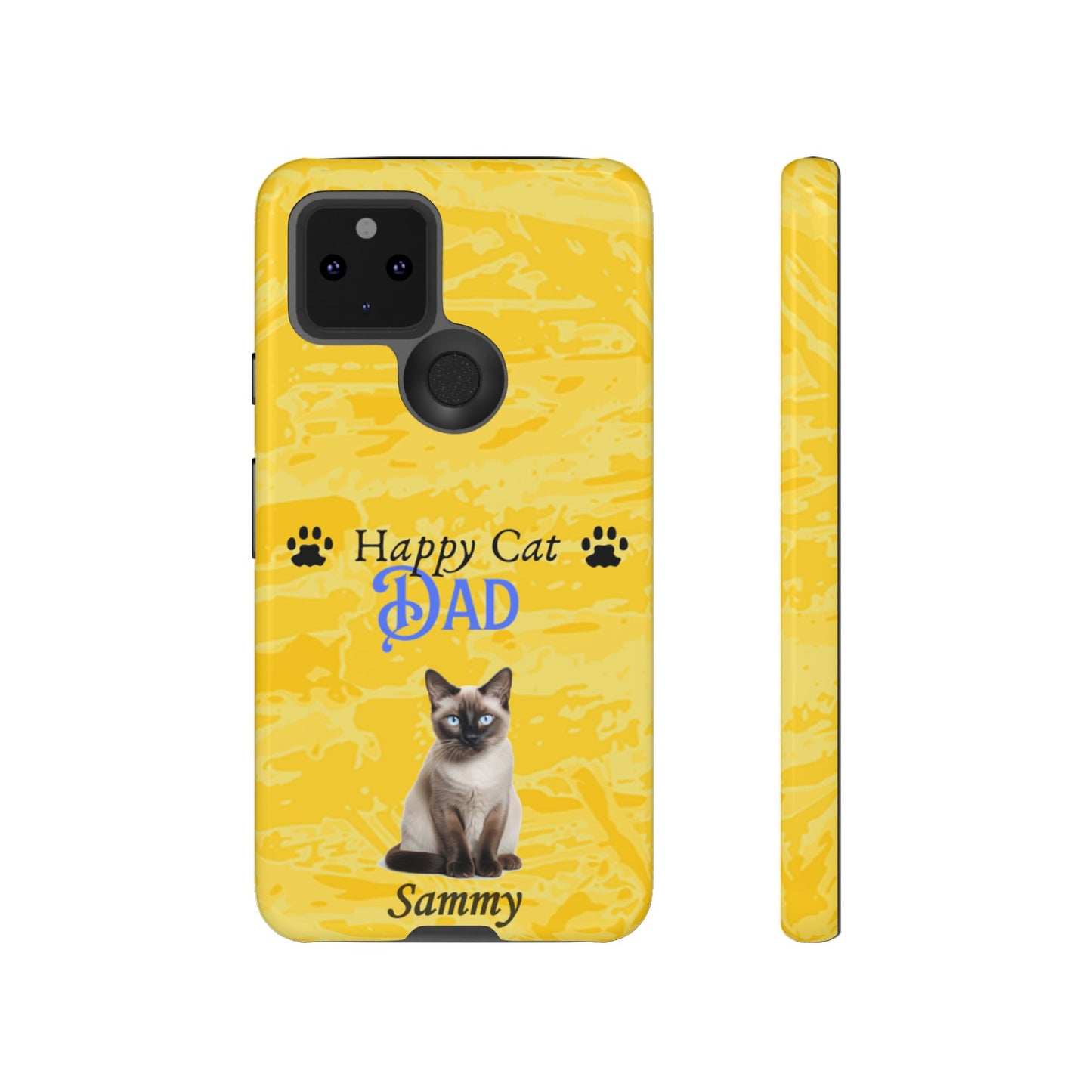 Happy Cat Dad - Personalized - Whimsical Phone Cases - Father's Day