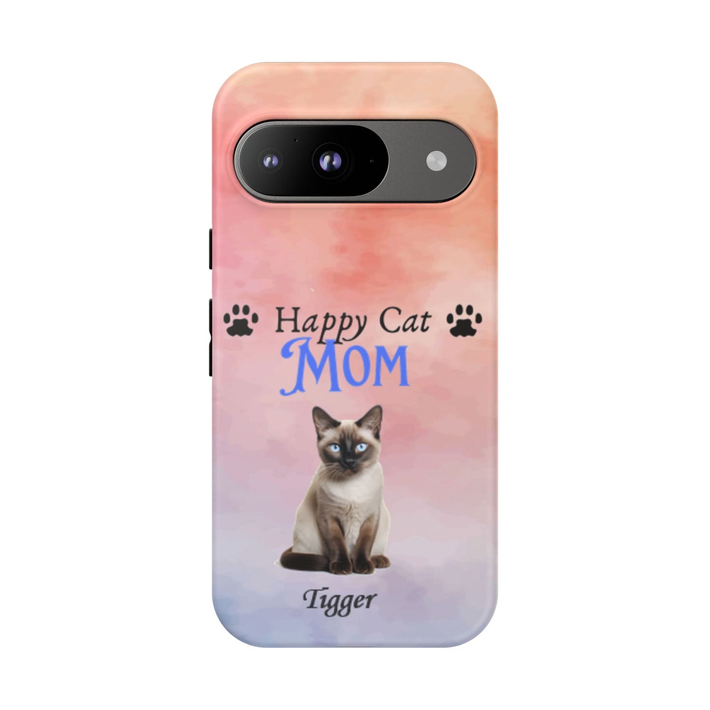 Happy Cat Mom - Personalized - Whimsical Phone Cases - Mother's Day