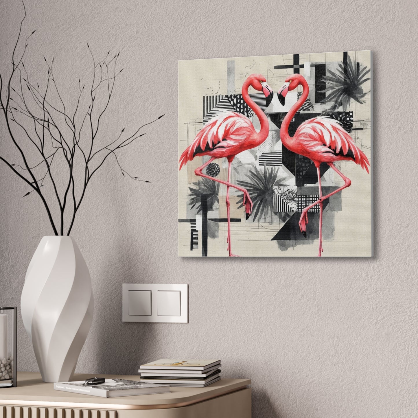 Flamingos -Canvas Stretched, 0.75"