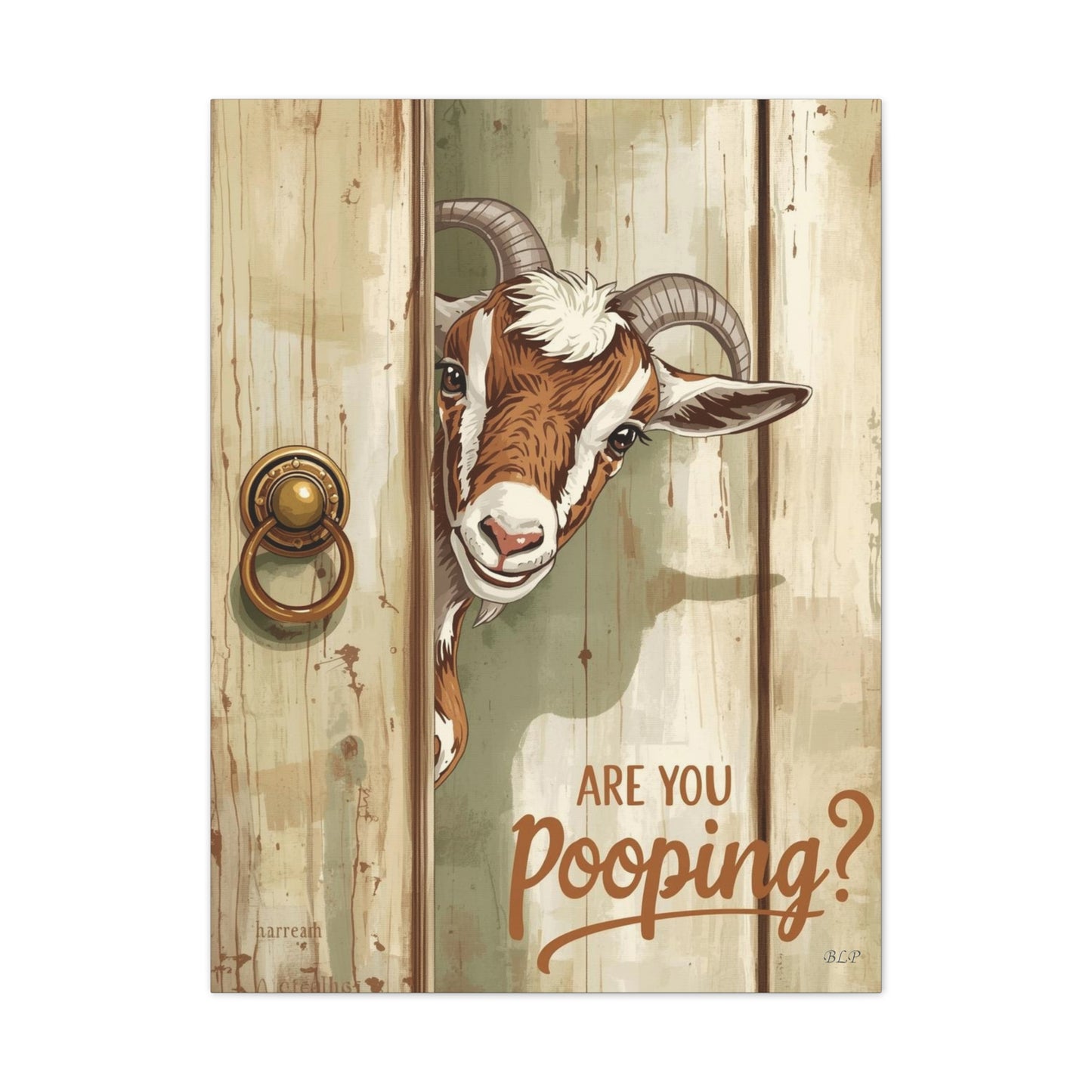 Are You Pooping - Canvas Stretched, 0.75" - 2026 Wall Art - Bathroom Humor