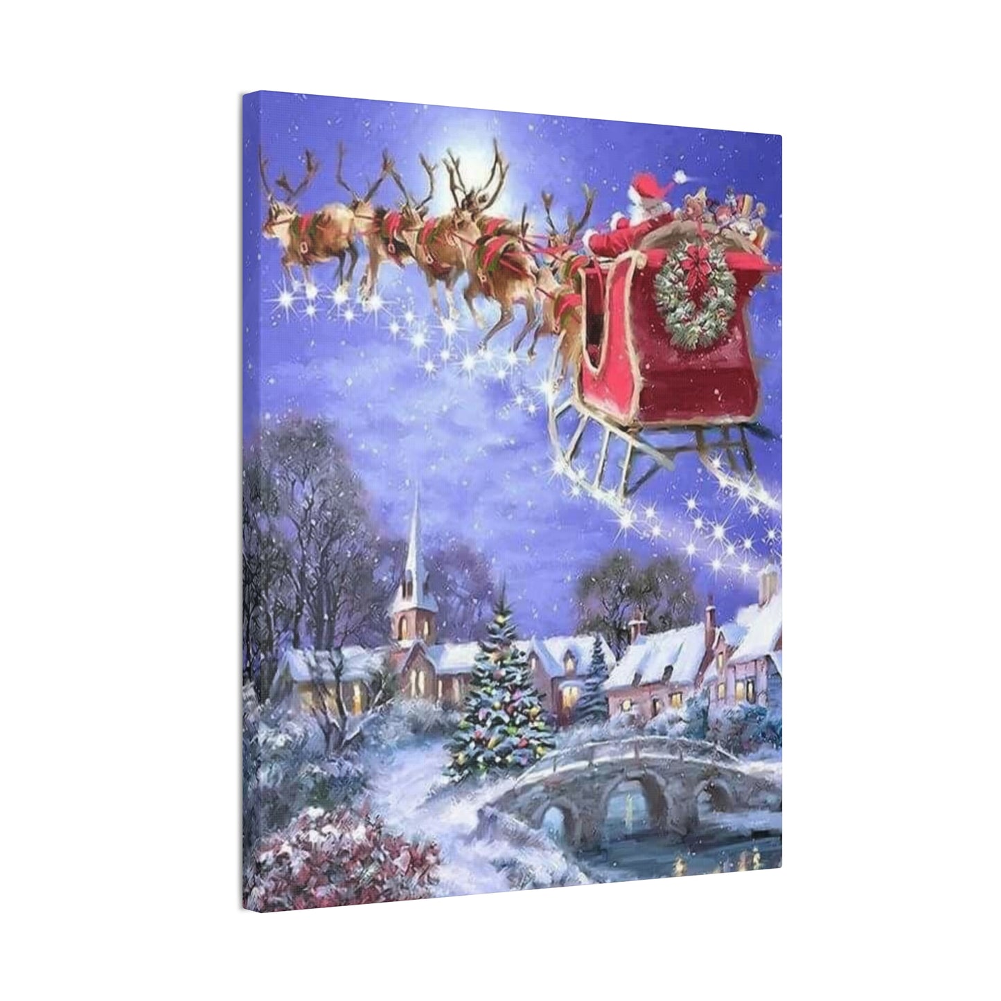 Santa's Coming - Canvas Stretched, 0.75" Christmas