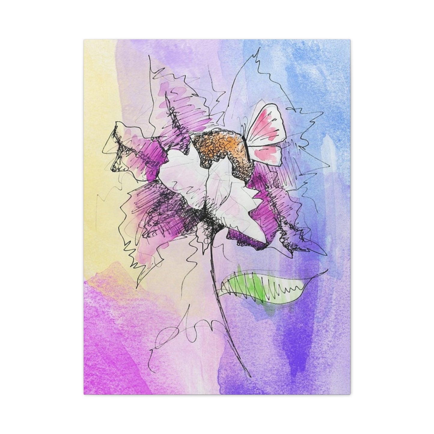 Abstract Flower - Canvas Stretched, 0.75"