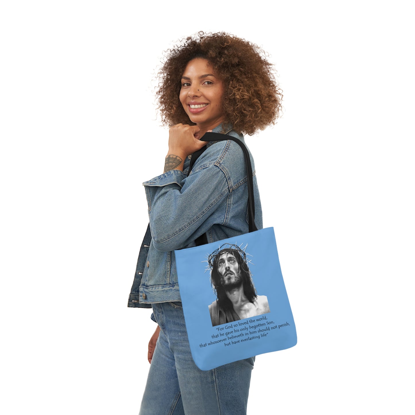 John 3:16 - Canvas Tote Bag, 5-Color Straps - Religion - Easter