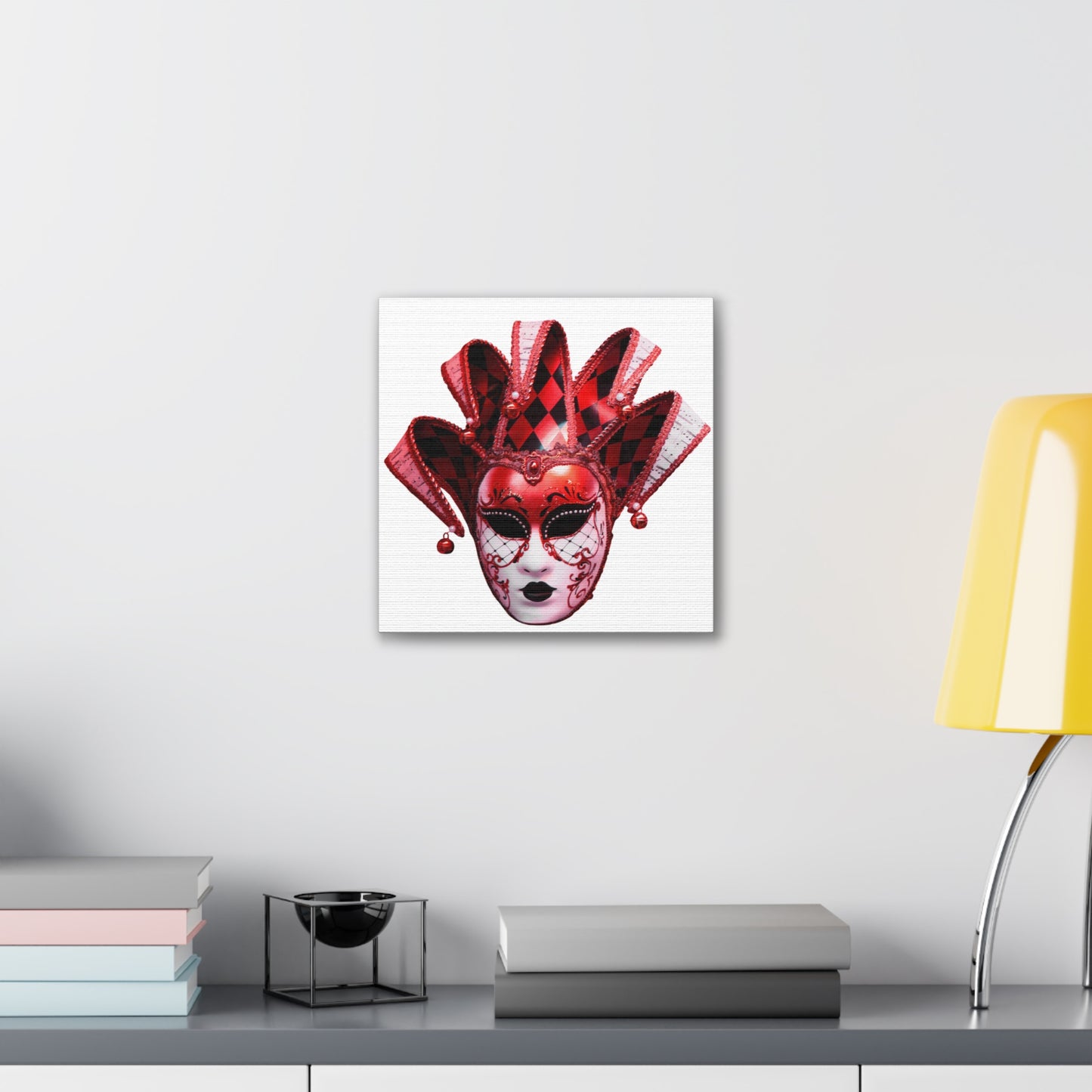 Red Carnival Mask - Canvas Stretched, 0.75"