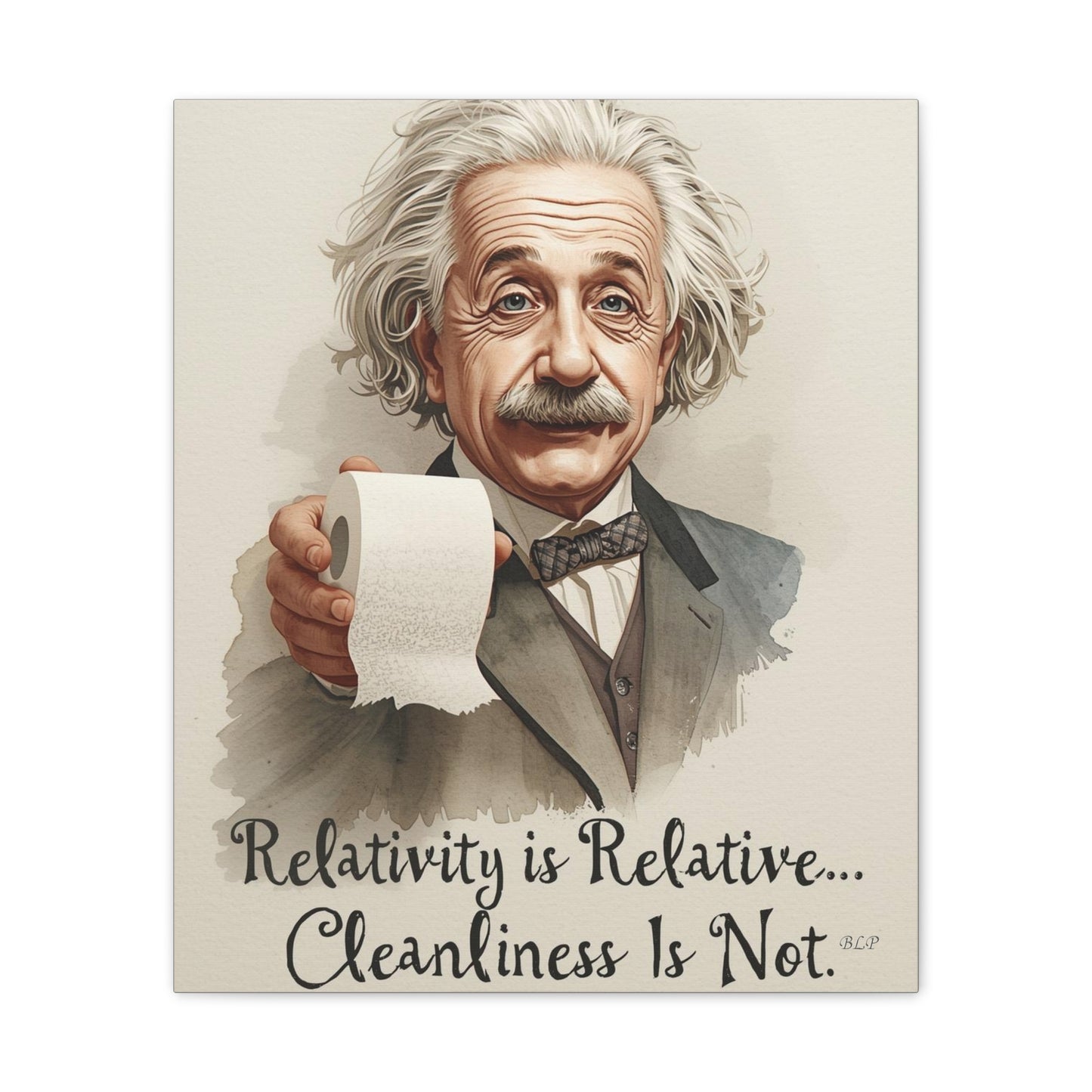 Einstein - Canvas Stretched, 0.75" - 2026 Wall Art - Bathroom Humor
