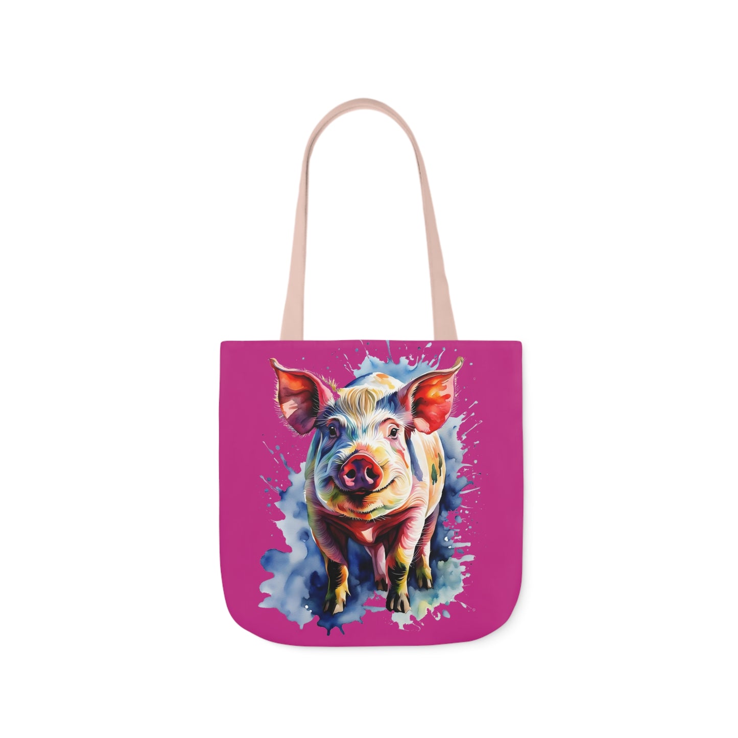 Arnold the Pig - Canvas Tote Bag, 5-Color Straps