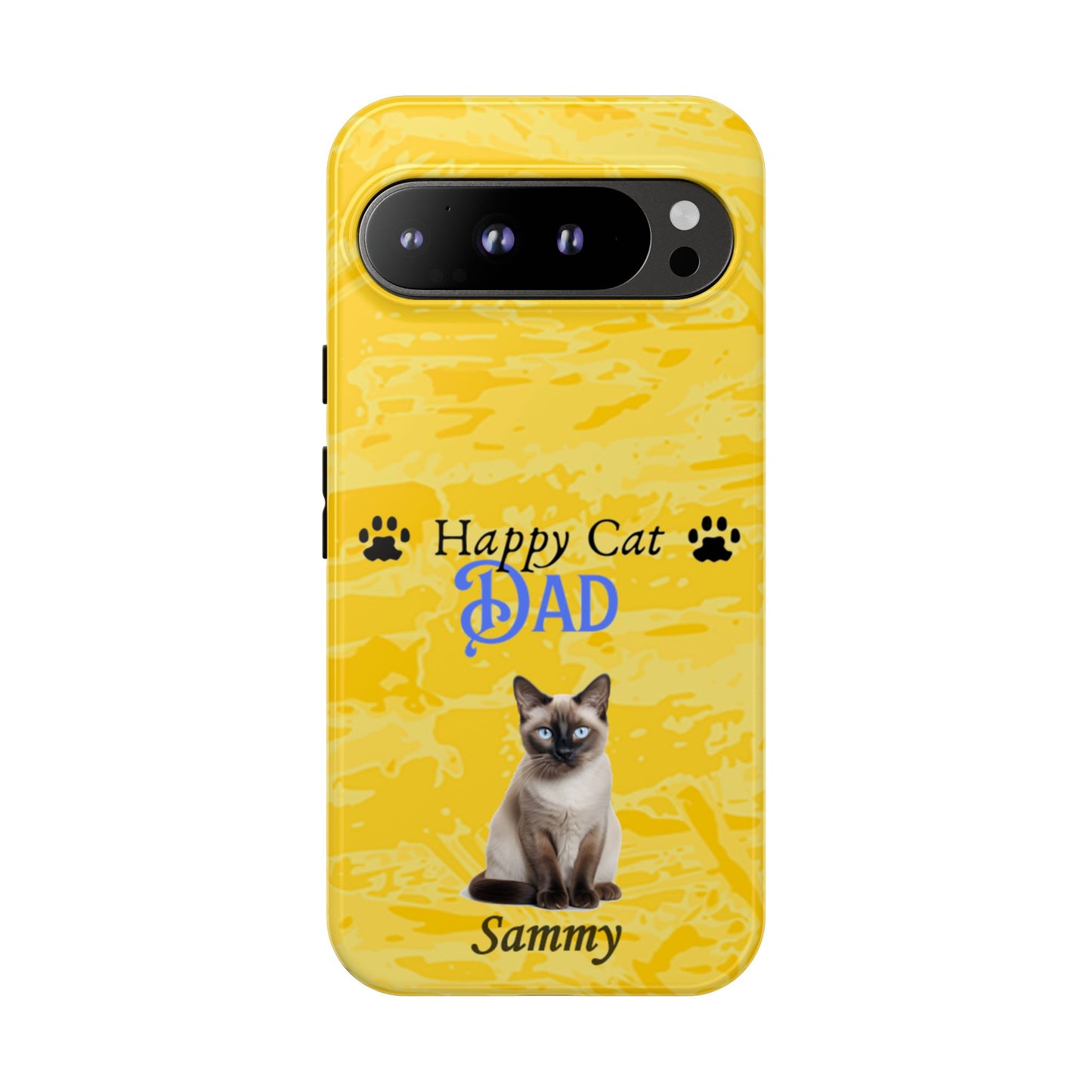 Happy Cat Dad - Personalized - Whimsical Phone Cases - Father's Day