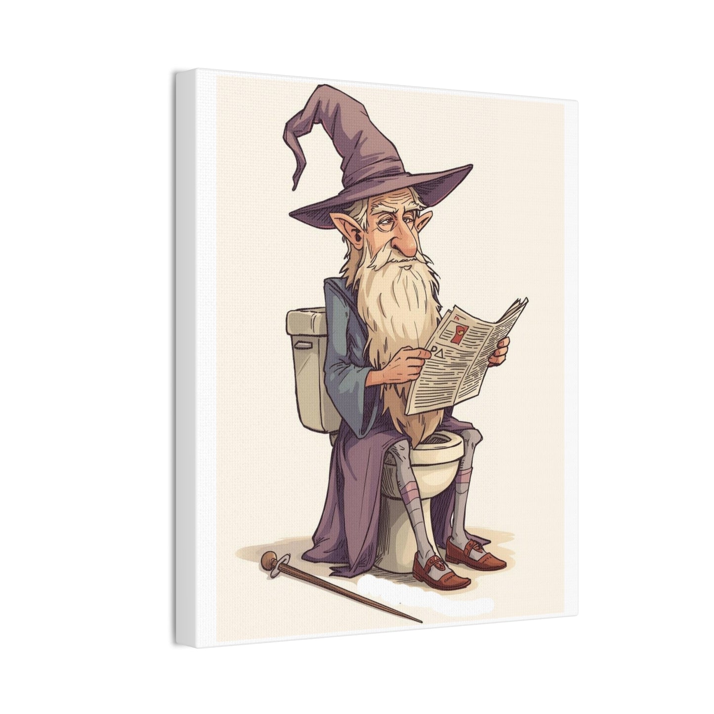 Wizard on the John - Canvas Stretched, 0.75" - Wall Art 2026 - Bathroom Humor